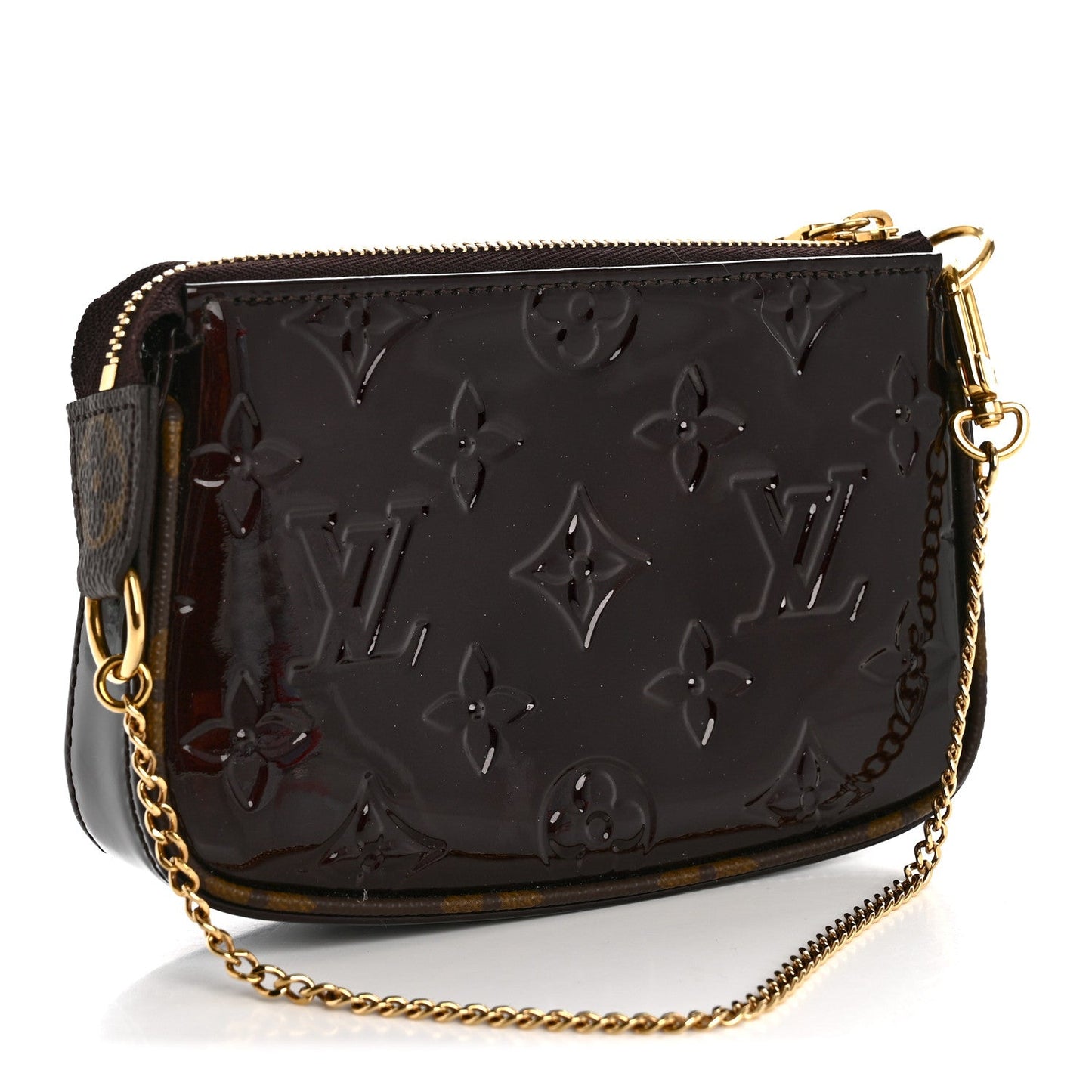Vernis Monogram Mini Pochette Accessories Amarante