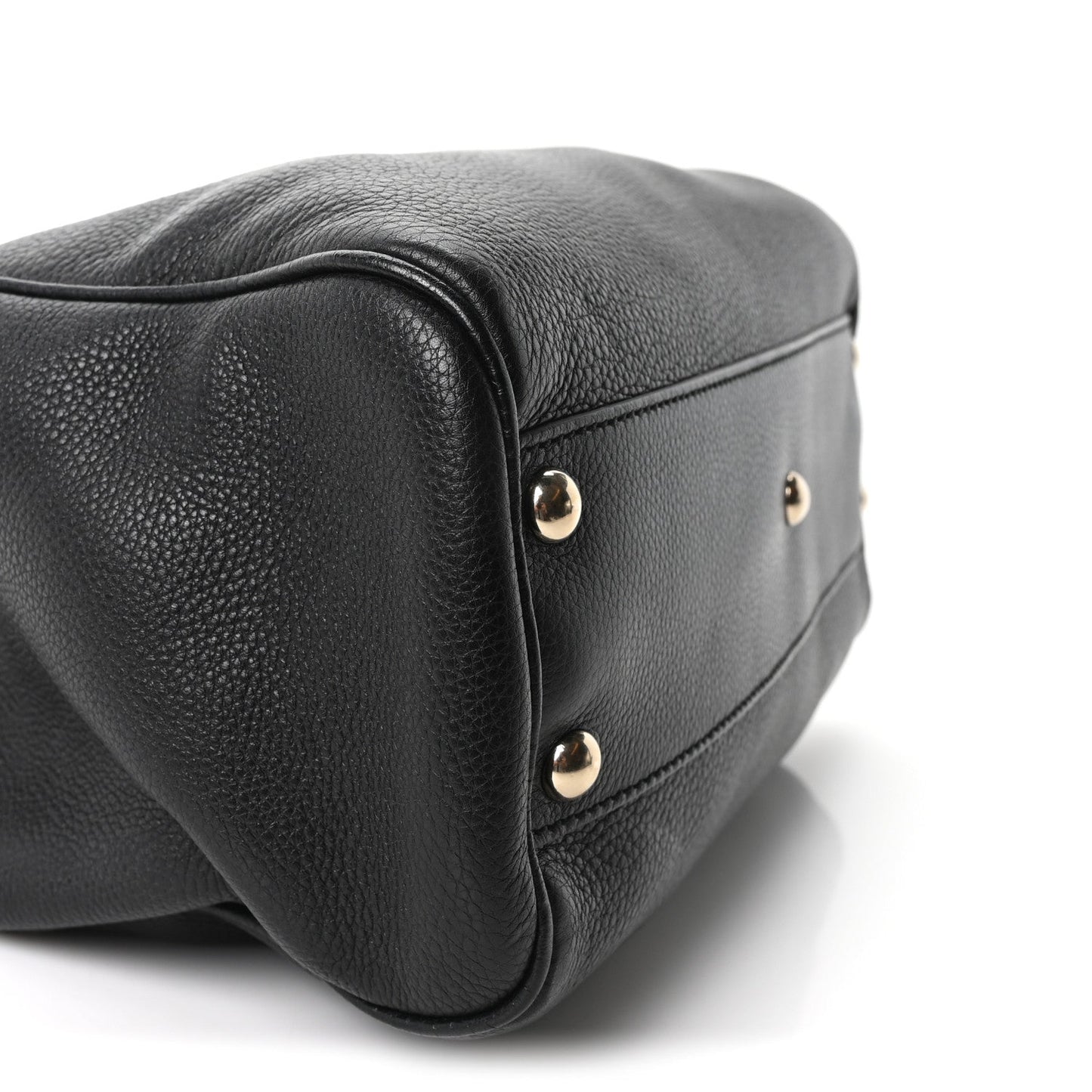 Calfskin Small Bamboo Shopper Tote Black