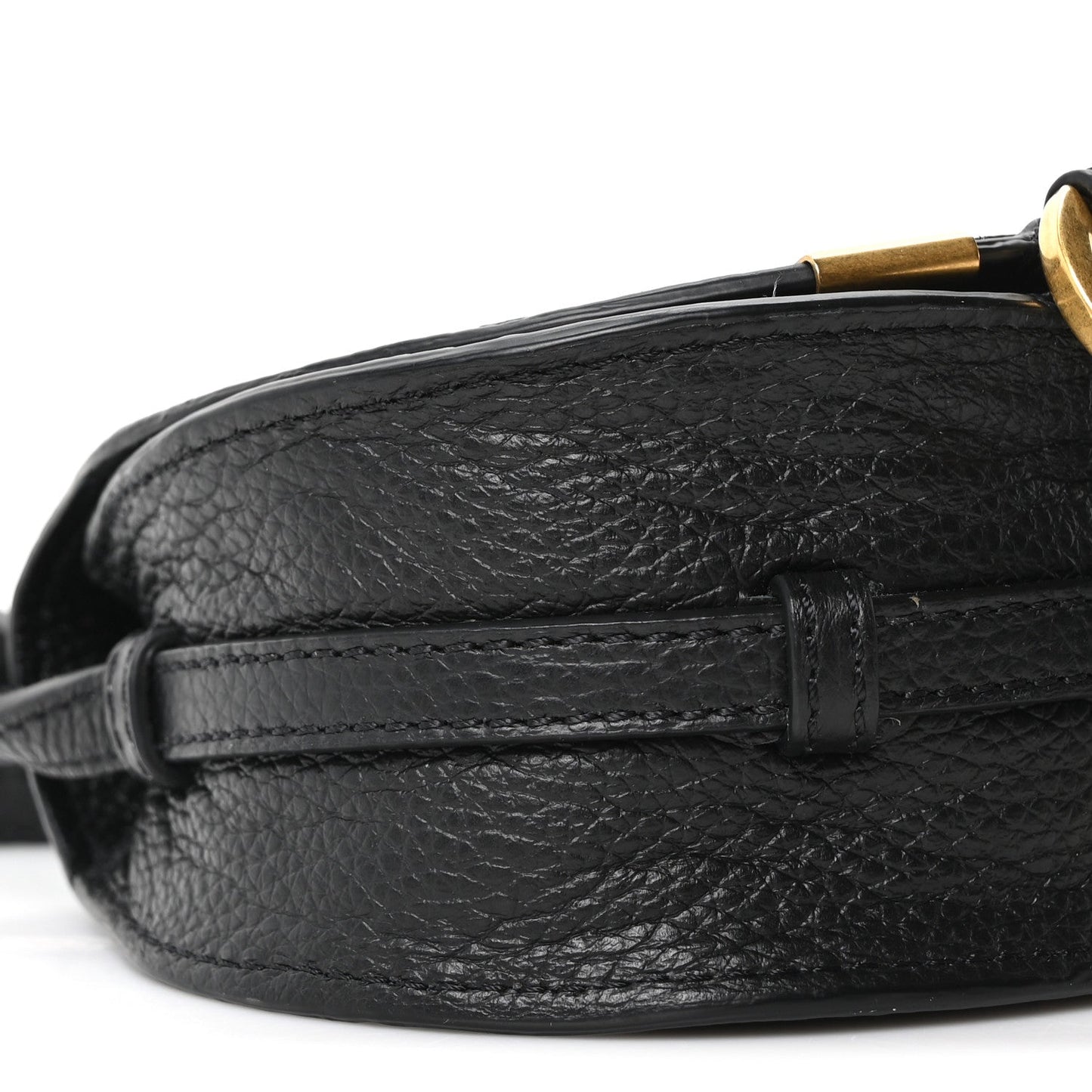Calfskin Nano Marcie Saddle Bag Black
