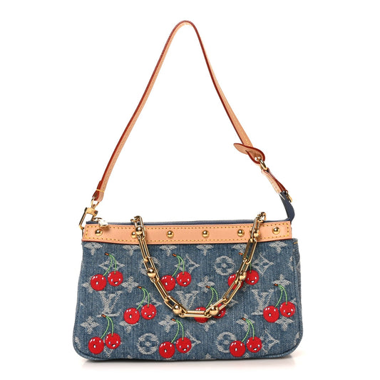 LV X TM Monogram Denim Cerises Pochette Accessories Blue