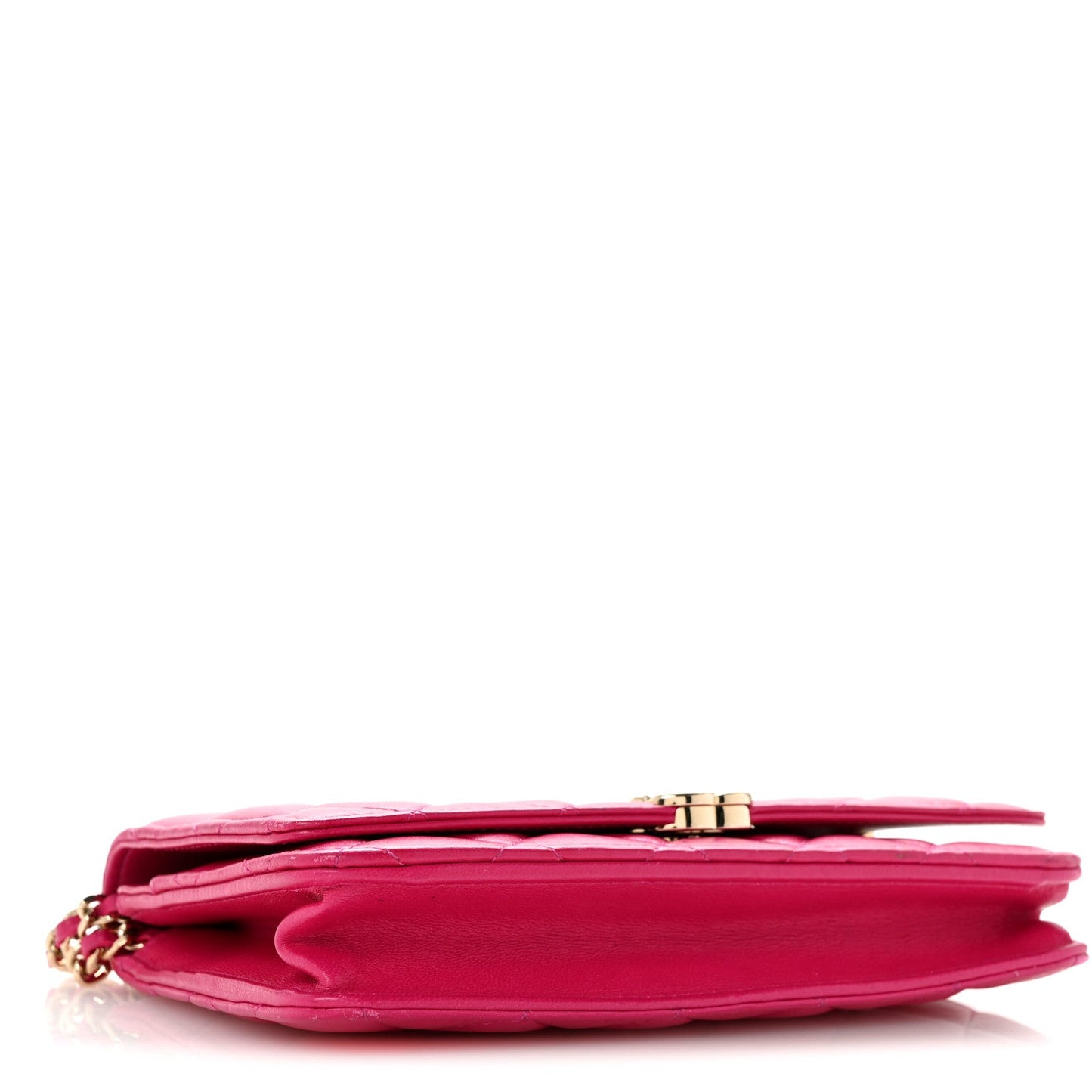 Lambskin Quilted Top Handle Wallet On Chain WOC Pink