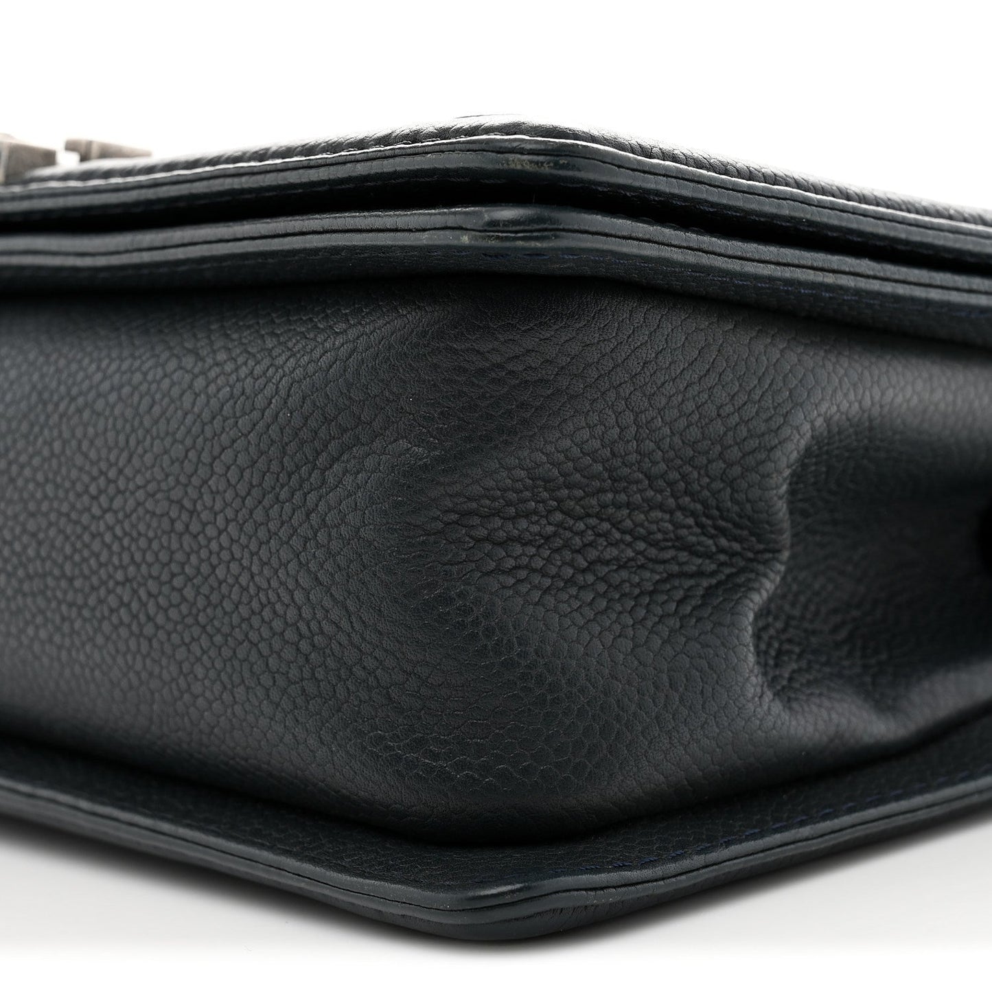Caviar Stitched Medium Boy Flap Blue