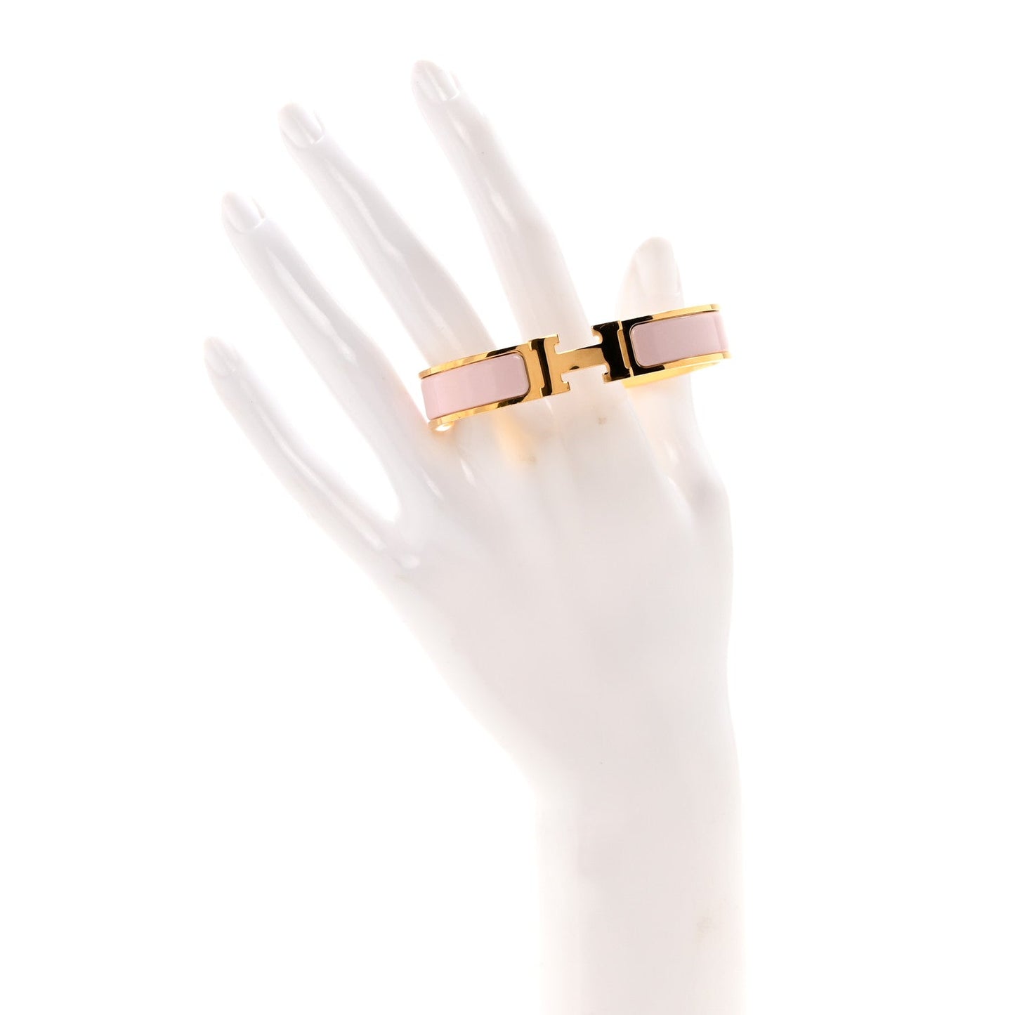 Enamel Narrow Clic Clac H Bracelet GM Rose Candeur