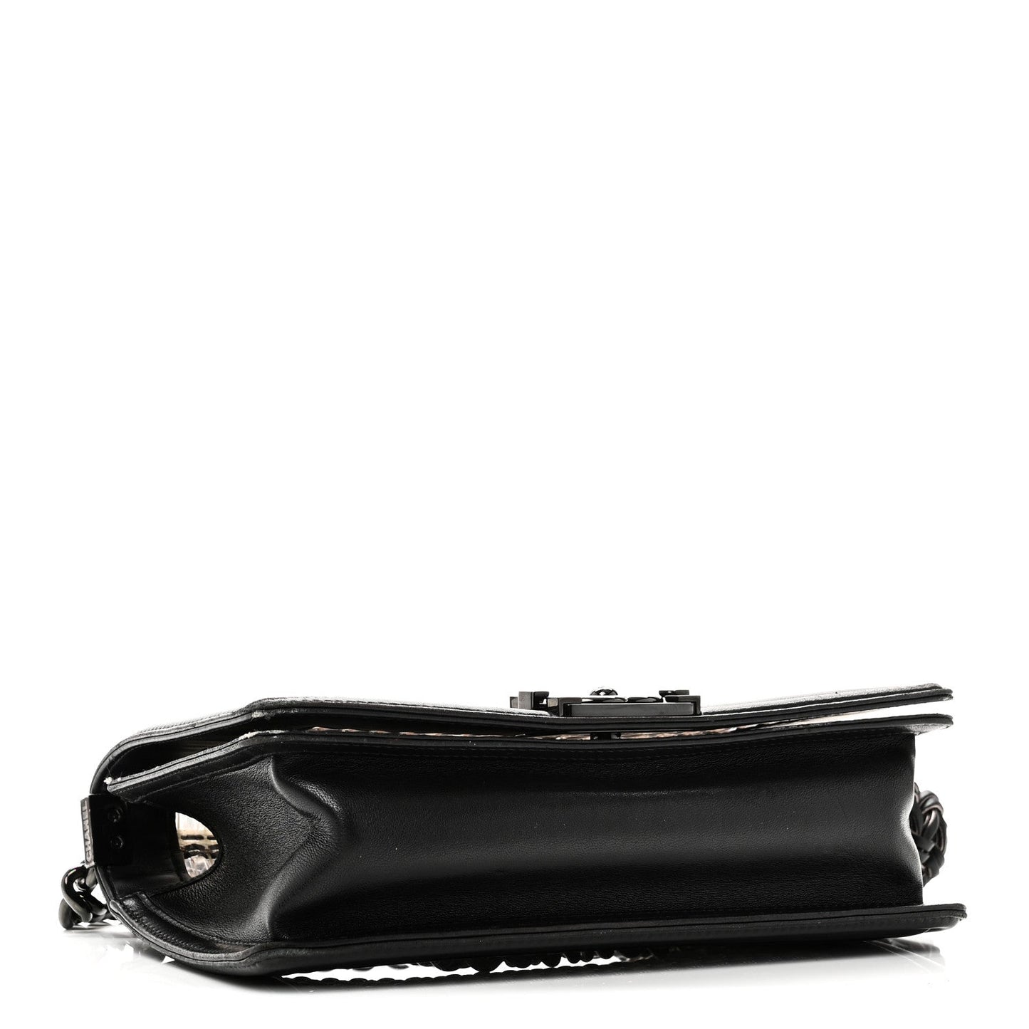 PVC Thread Woven Medium Boy Flap Black