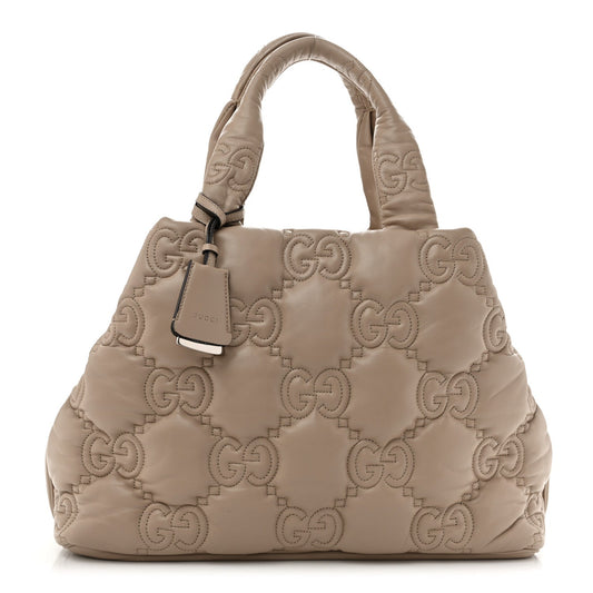 Calfskin GG Matelasse Large Tote  Beige