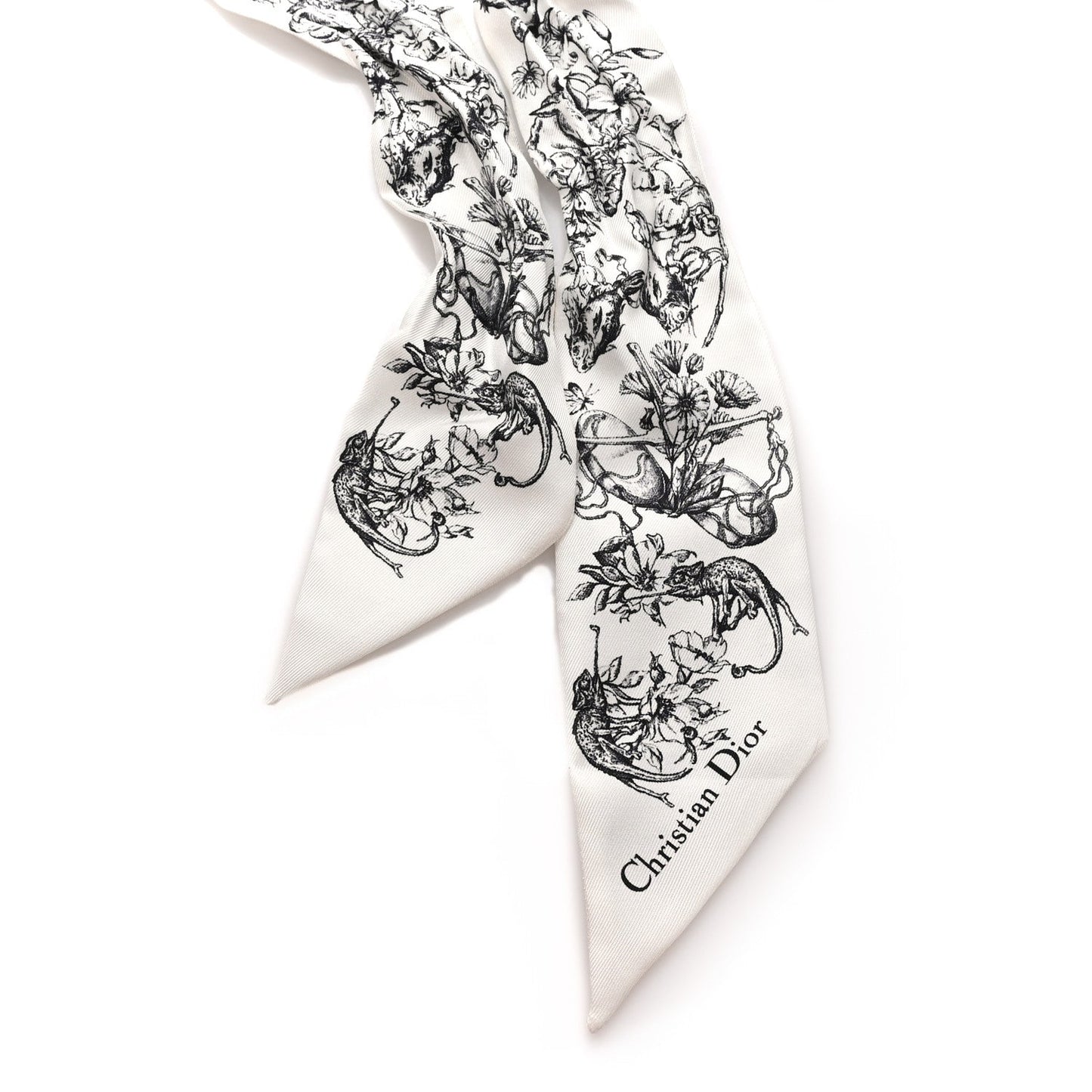 Silk Zodiac Mitzah Scarf White Black