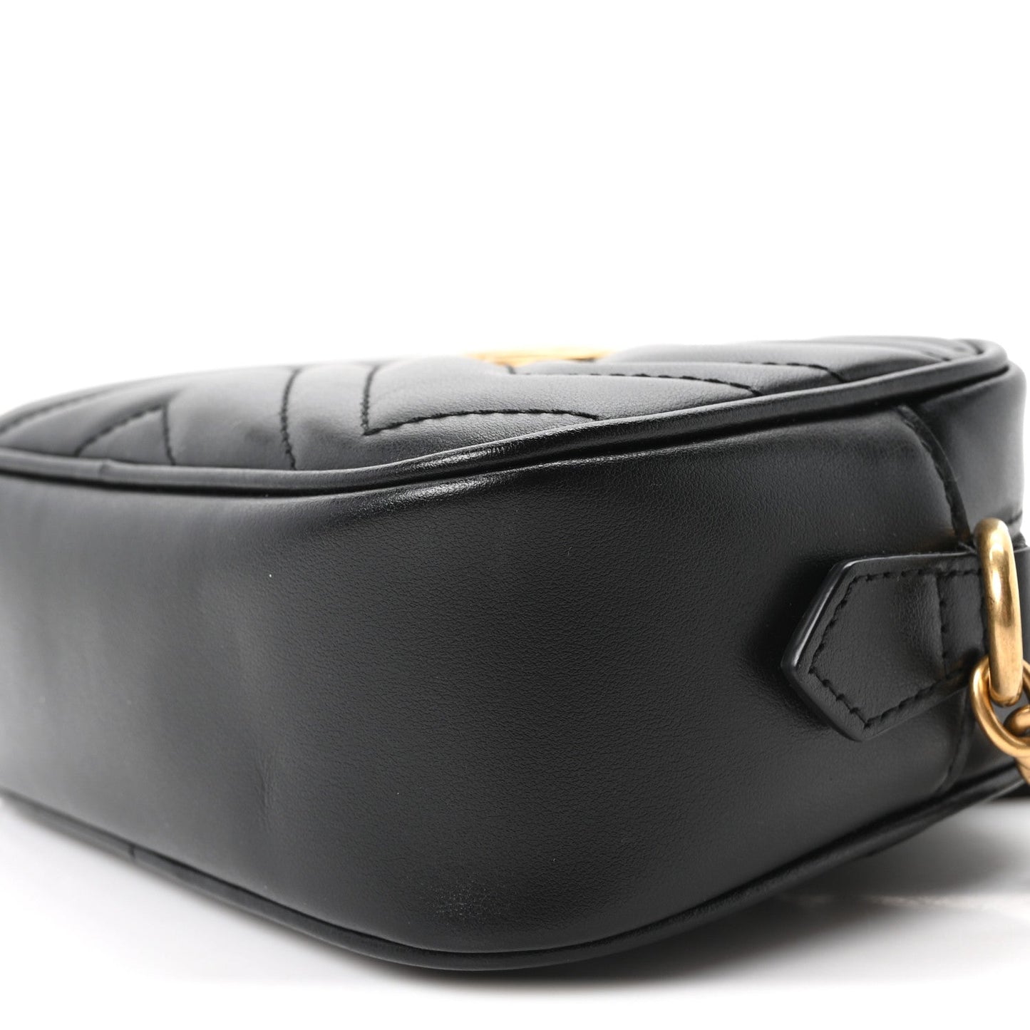 Calfskin Matelasse Mini GG Marmont Chain Shoulder Bag Black