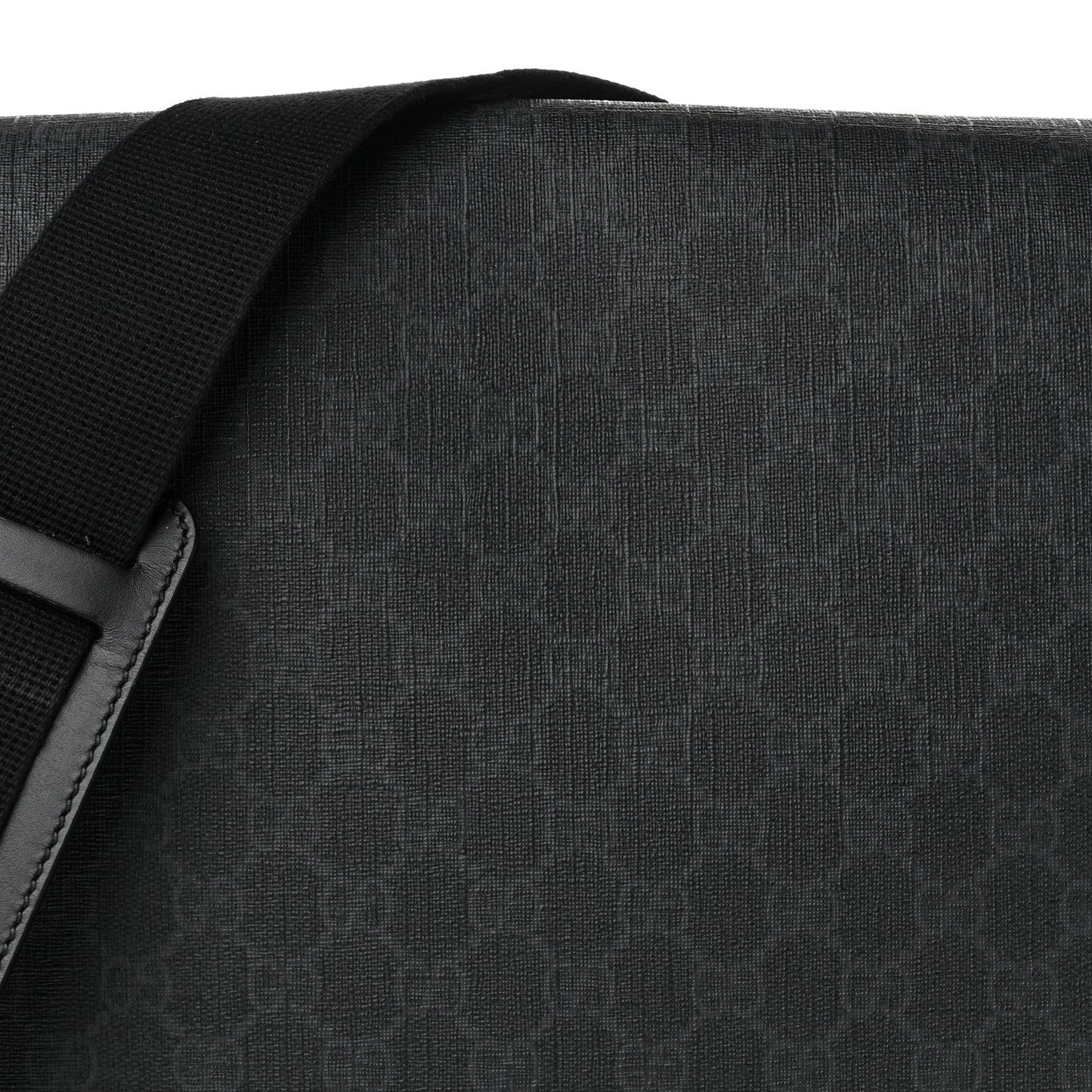 GG Supreme Monogram Flap Messenger Bag Black Grey