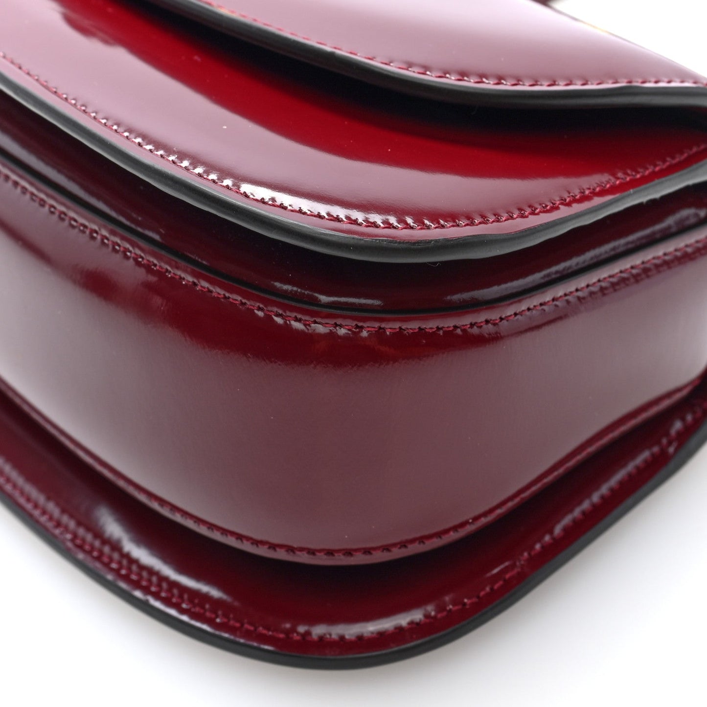 Shiny Polished Calfskin Medium Bamboo Diva Rosso Ancora Red