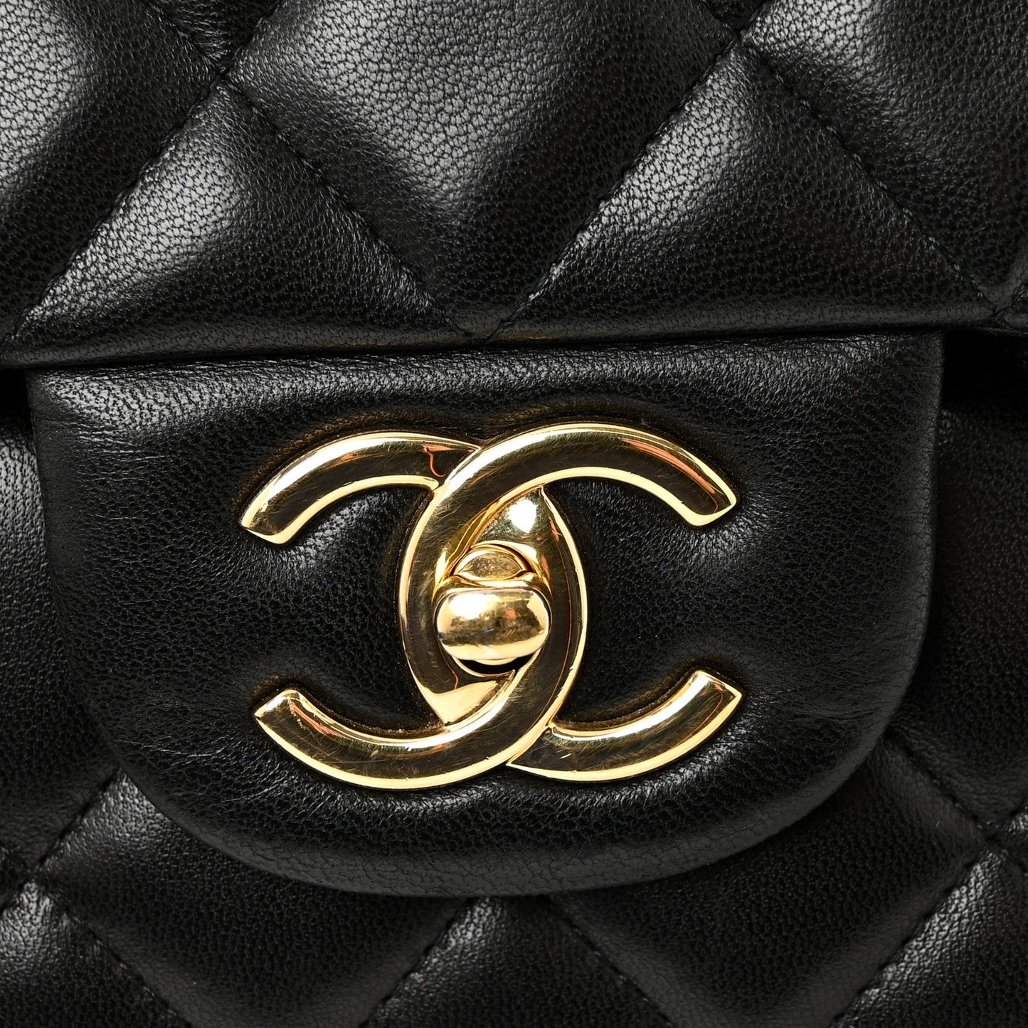 Lambskin Quilted Maxi Double Flap Black