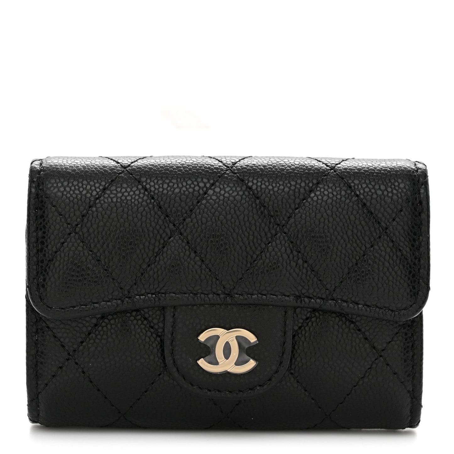Caviar Quilted Classic 4 Key Holder Wallet Black