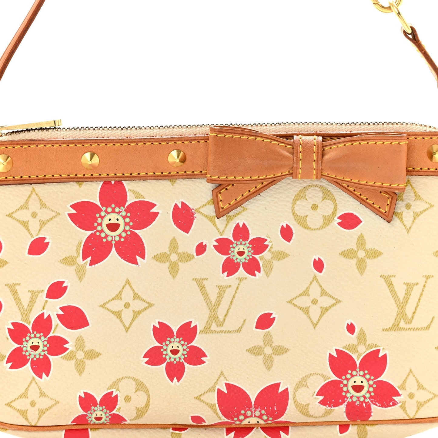 Monogram Cherry Blossom Pochette Accessories Red