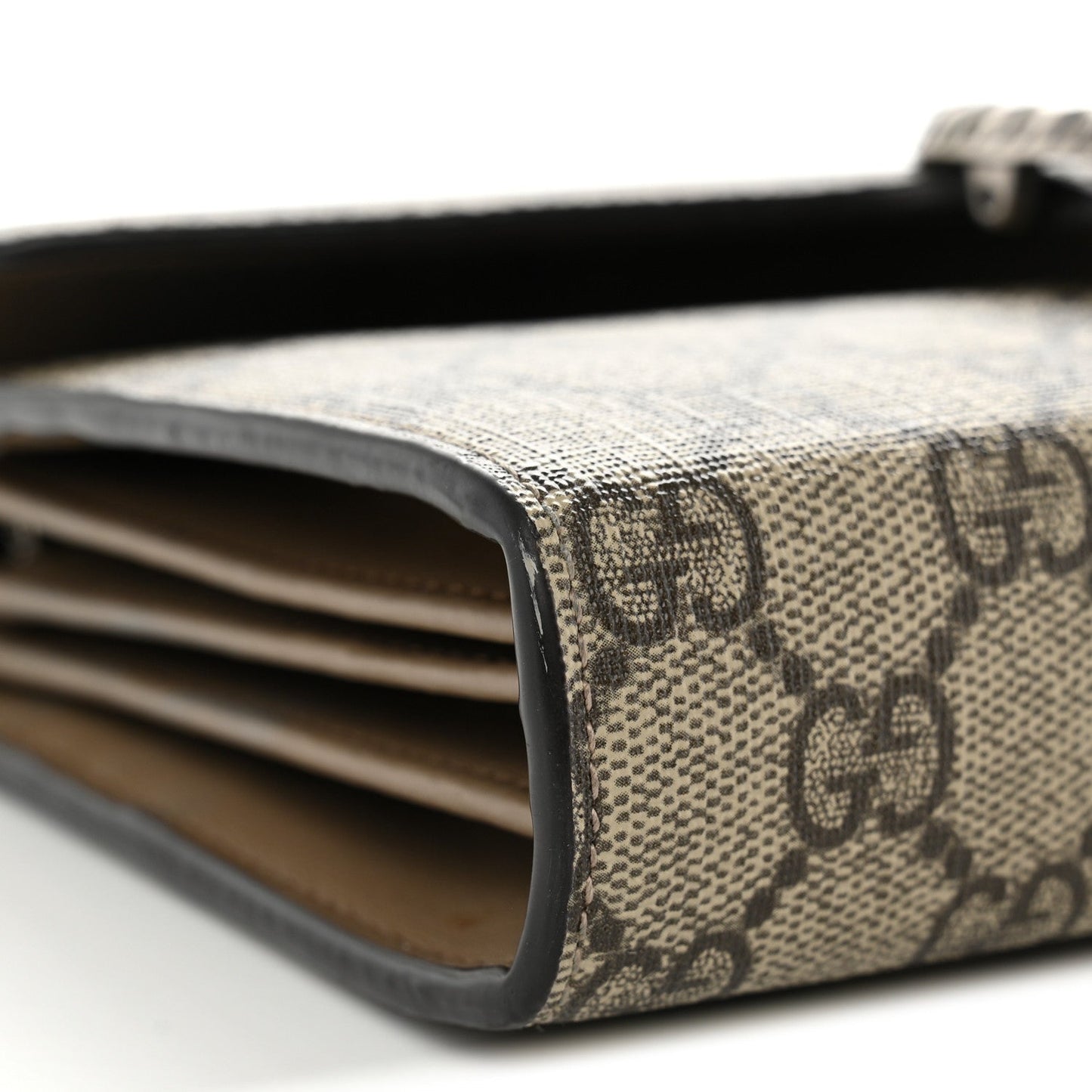GG Supreme Monogram Mini Dionysus Chain Wallet Beige Taupe