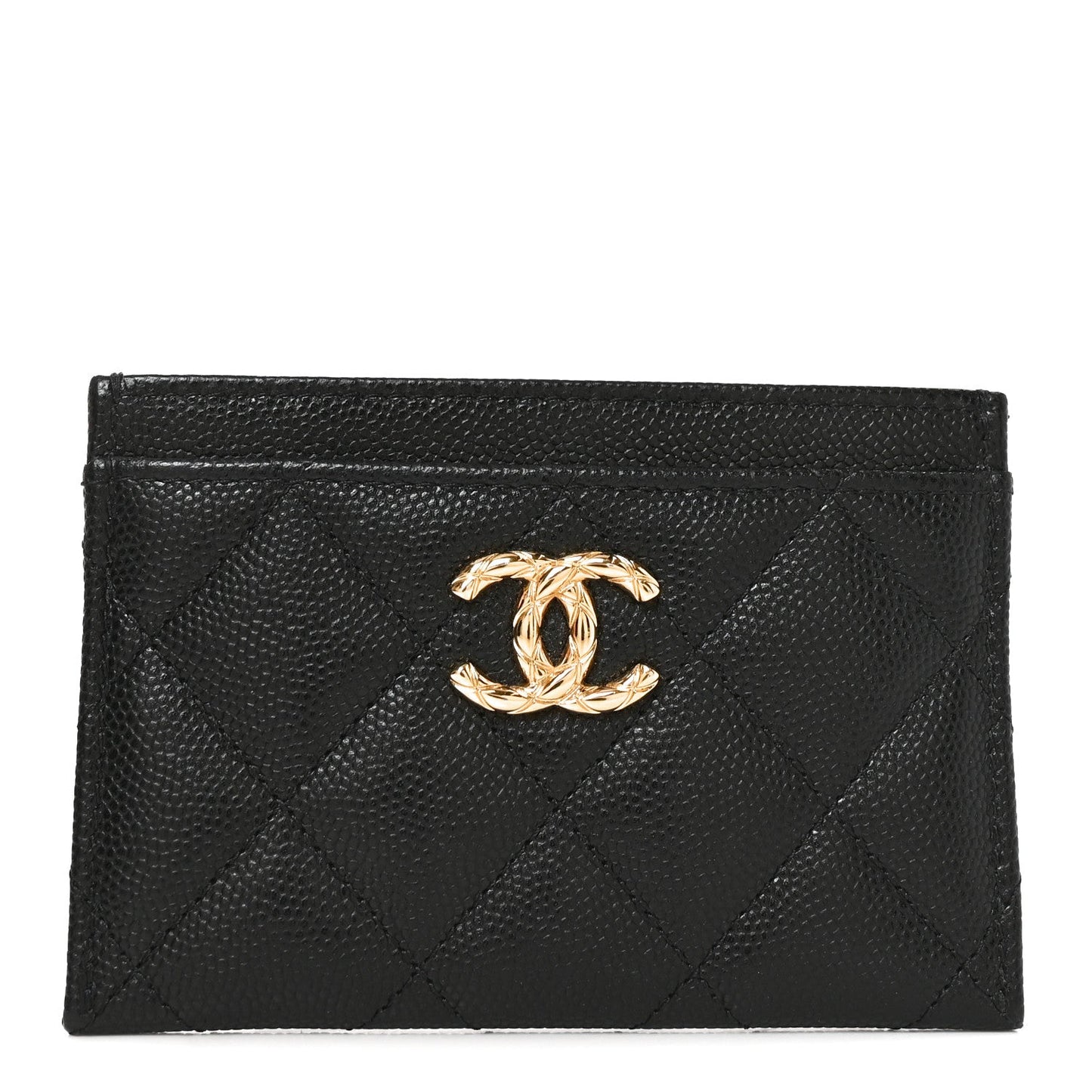 Caviar Quilted CC Card Holder Black