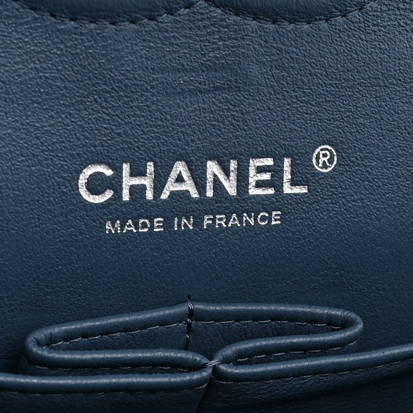 Caviar Quilted Medium Double Flap Blue