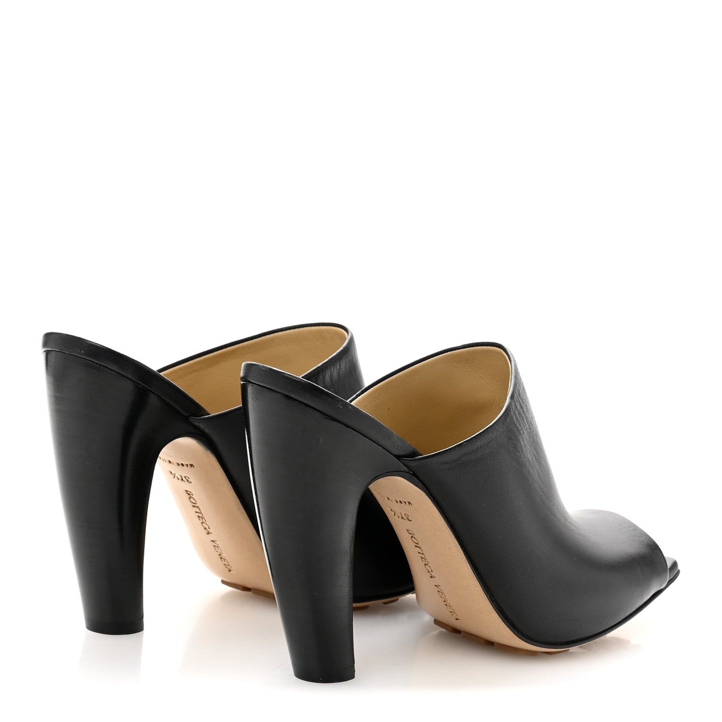 Lambskin Stretch Canalazzo Sandals 37.5 Black