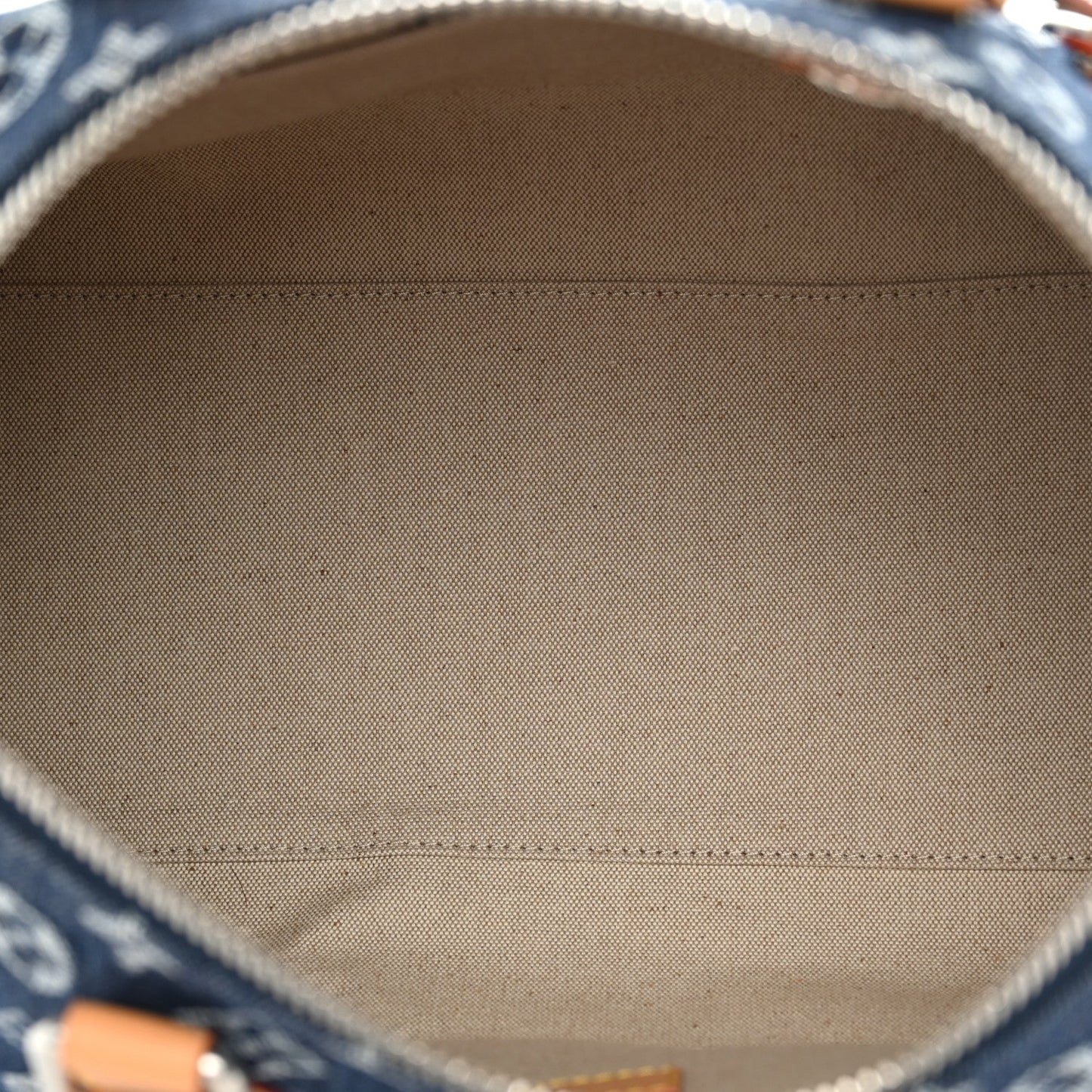 Monogram Heritage Denim Flowers Speedy Soft 30 Blue