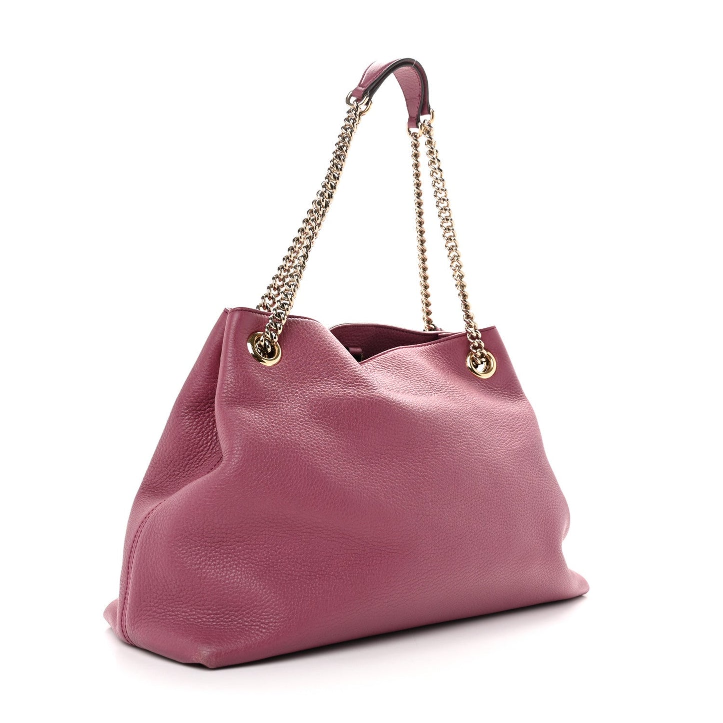 Pebbled Calfskin Medium Soho Chain Shoulder Bag Peonia Flower
