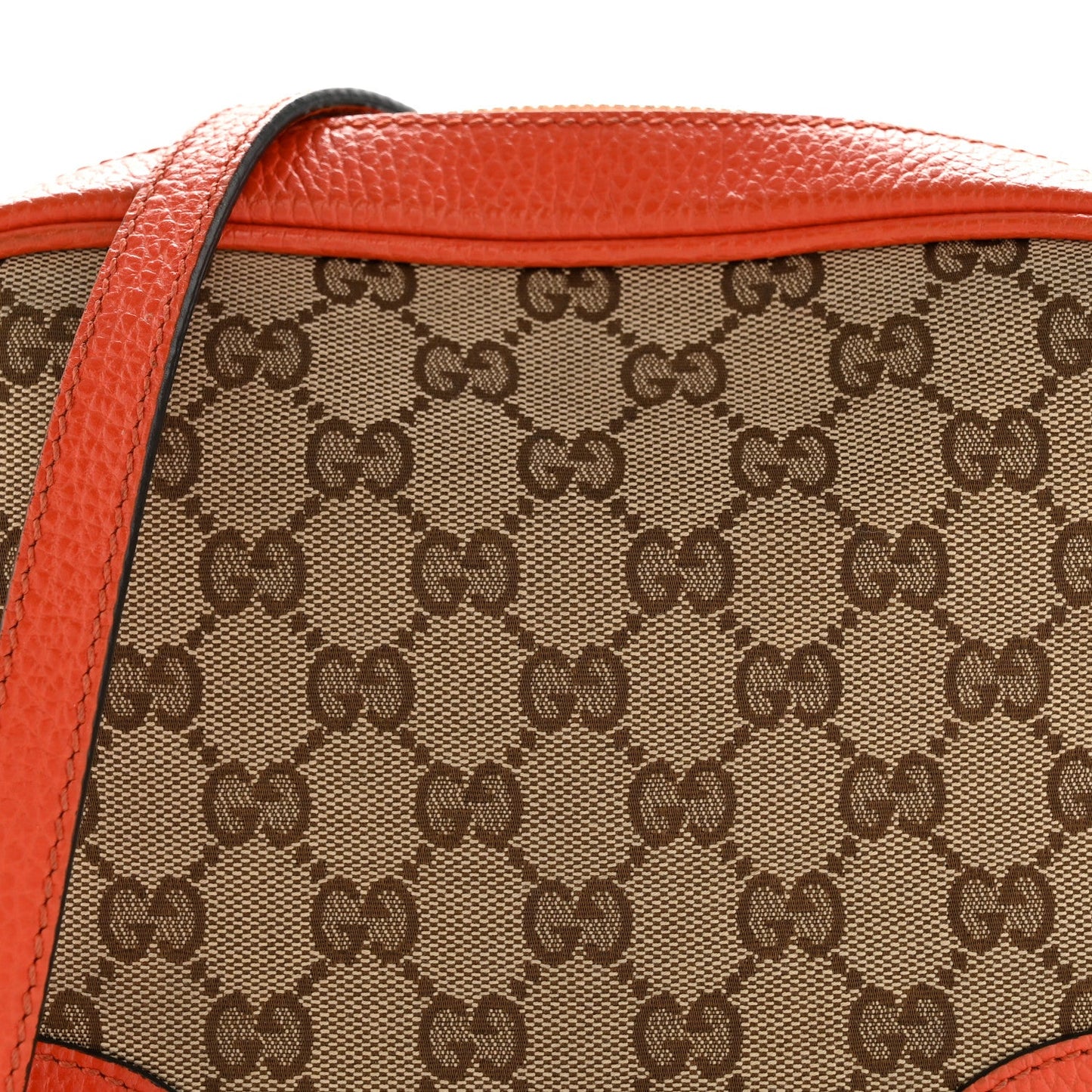 Monogram Dollar Calfskin Mini Bree Messenger Bag Beige Ebony Sun Orange