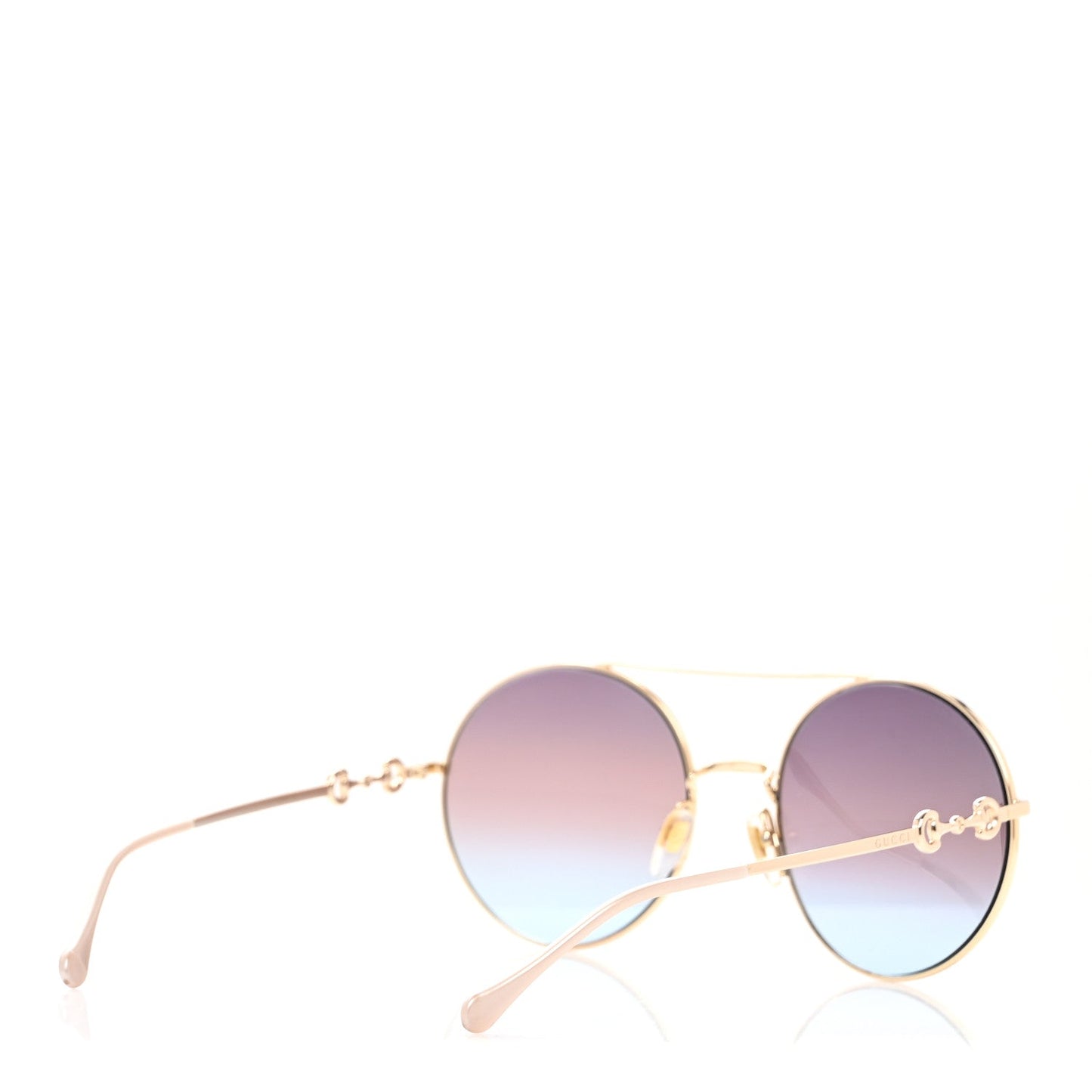 Metal Round Frame Horsebit Sunglasses GG0878S Gold