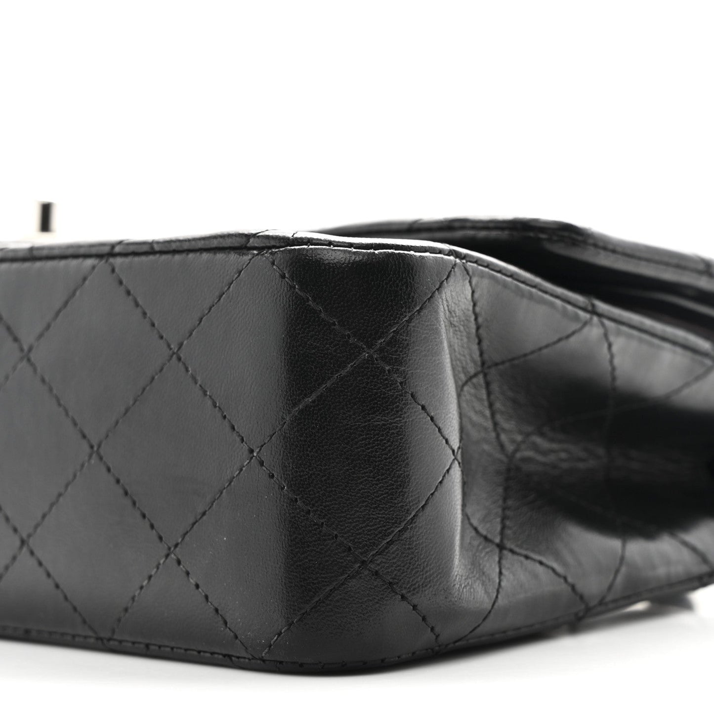 Lambskin Quilted Medium Double Flap Black