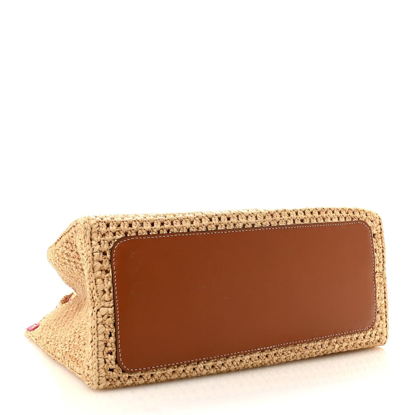 Raffia Calfskin Forte Del Marmi OnTheGo MM Natural Fuchsia