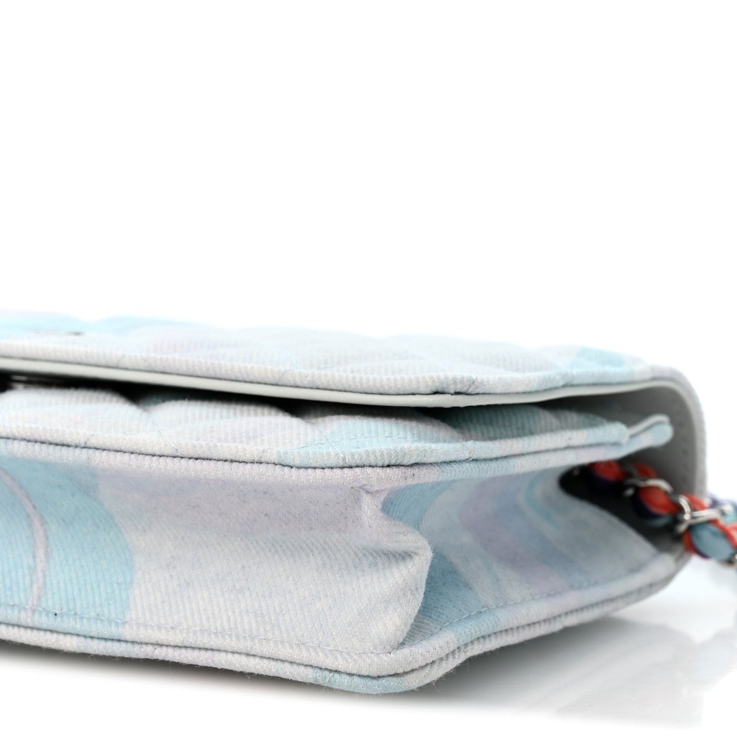 Canvas Quilted Jungle Jeans Wallet on Chain WOC Multicolor