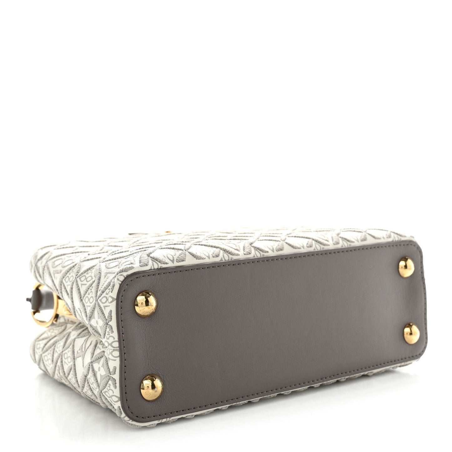Calfskin Since 1854 Embroidered Capucines BB Ecru Taupe