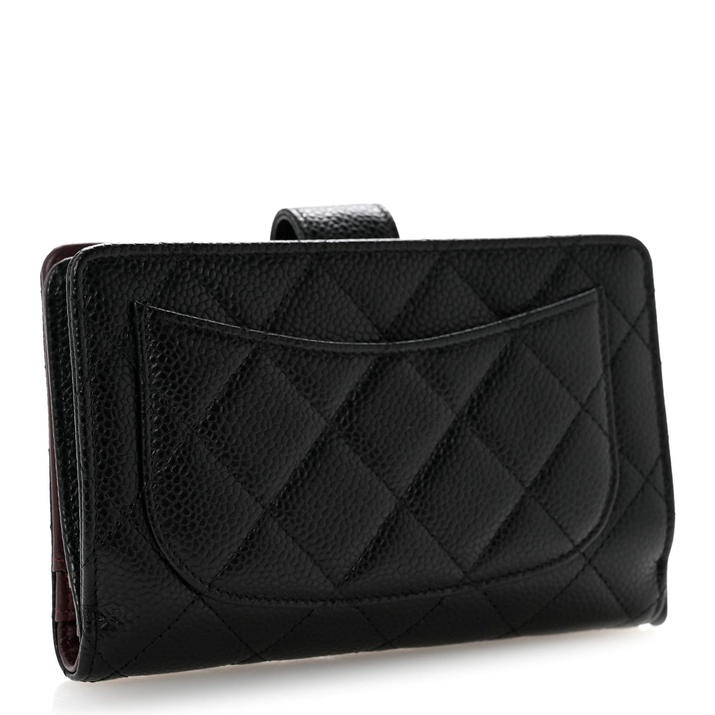 Caviar Quilted CC French Wallet Black