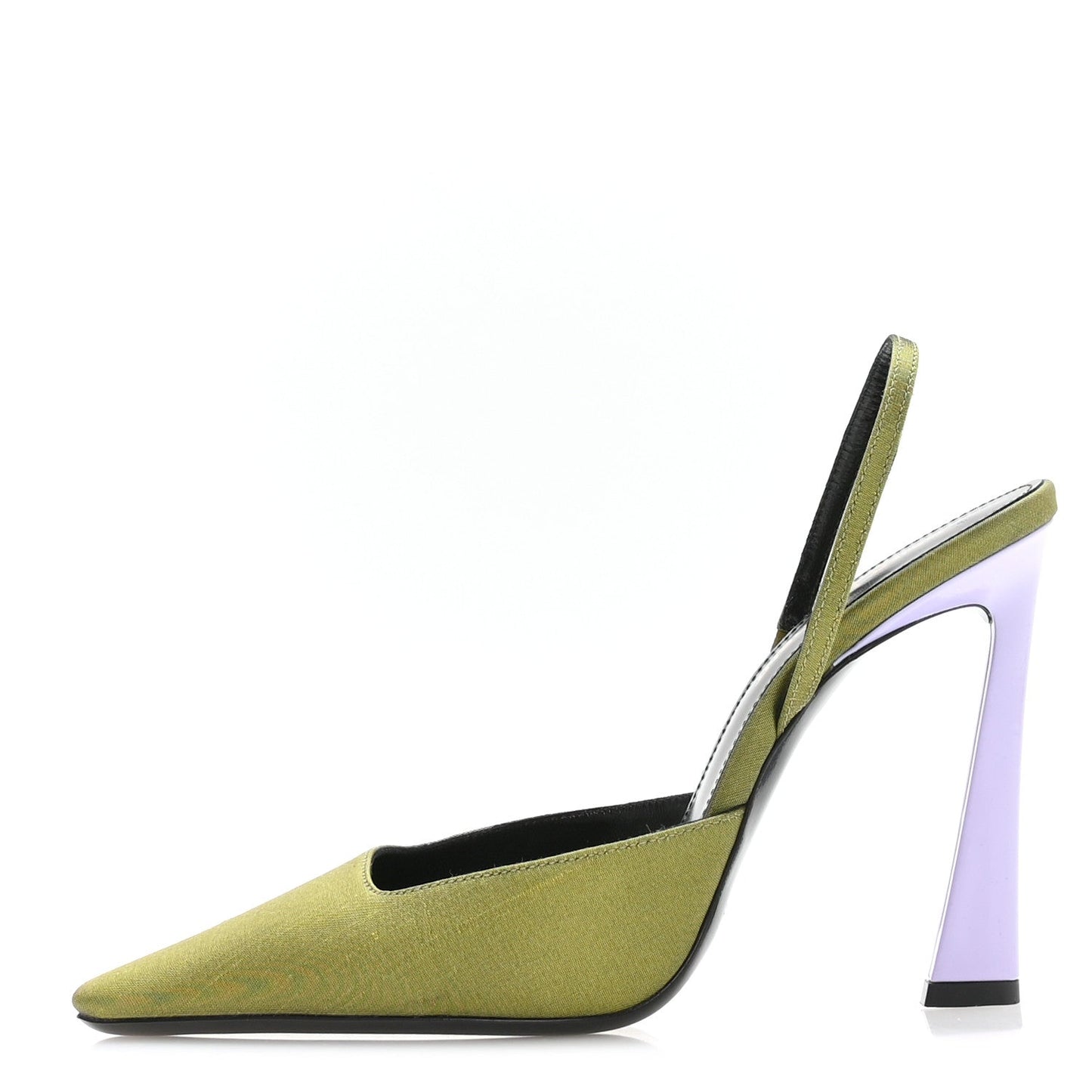 Crepe De Chine Blade 105 Slingback Pumps 37.5 Lime