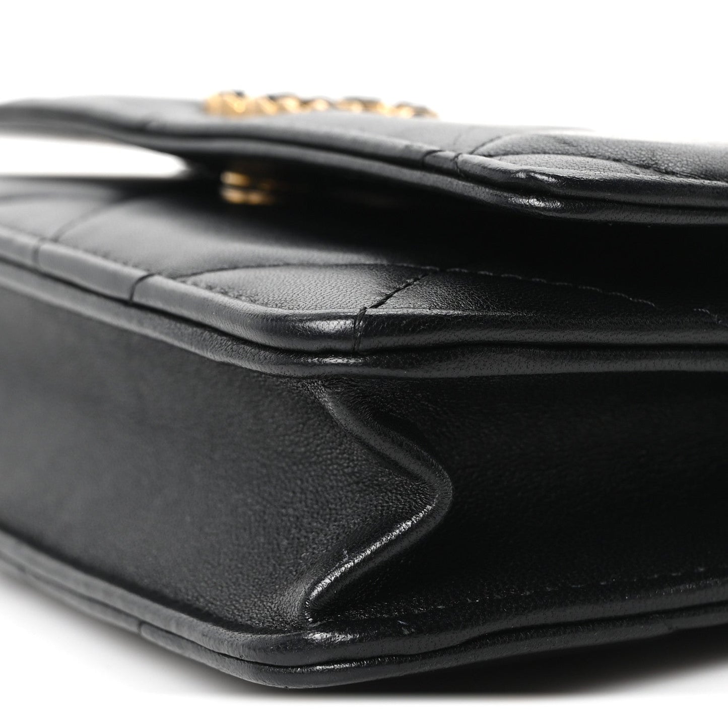 Lambskin Quilted Chanel 19 Wallet On Chain WOC Black