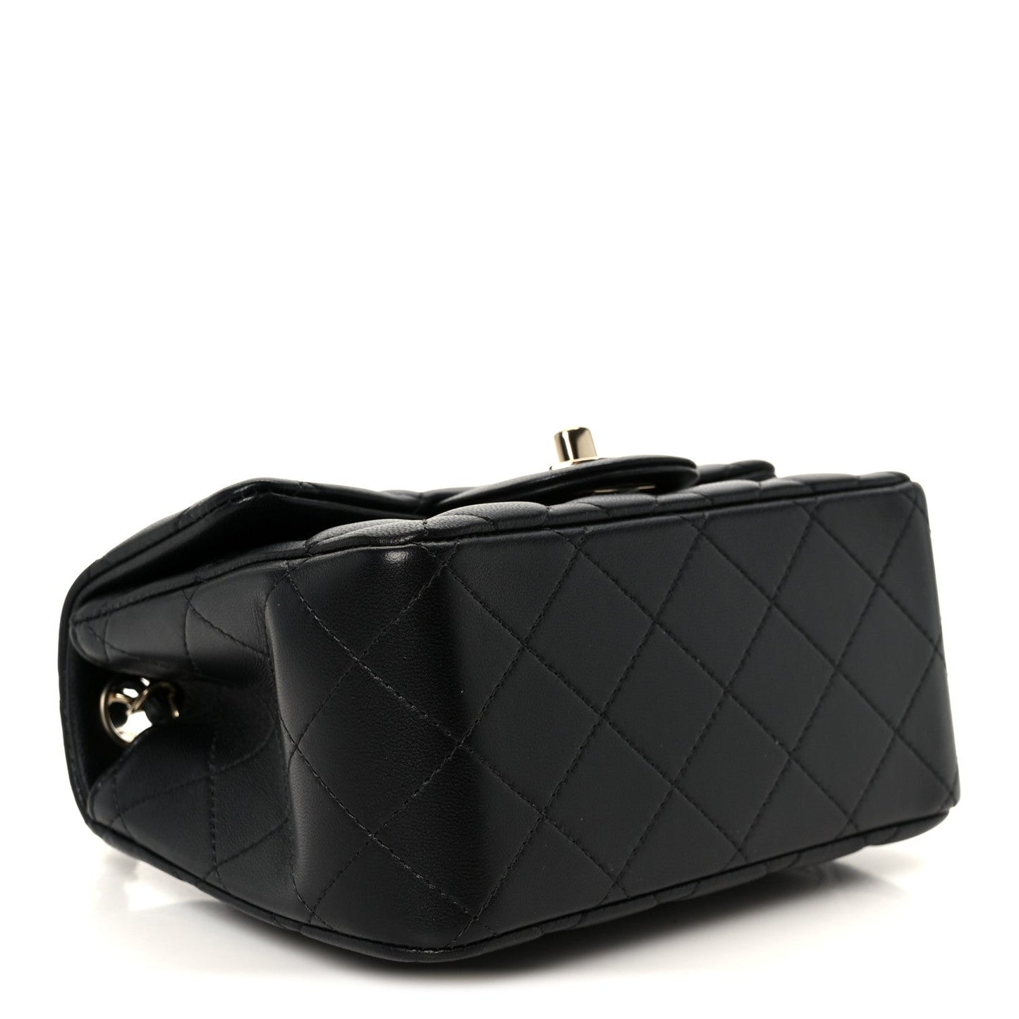 Lambskin Quilted Mini Square Flap Black