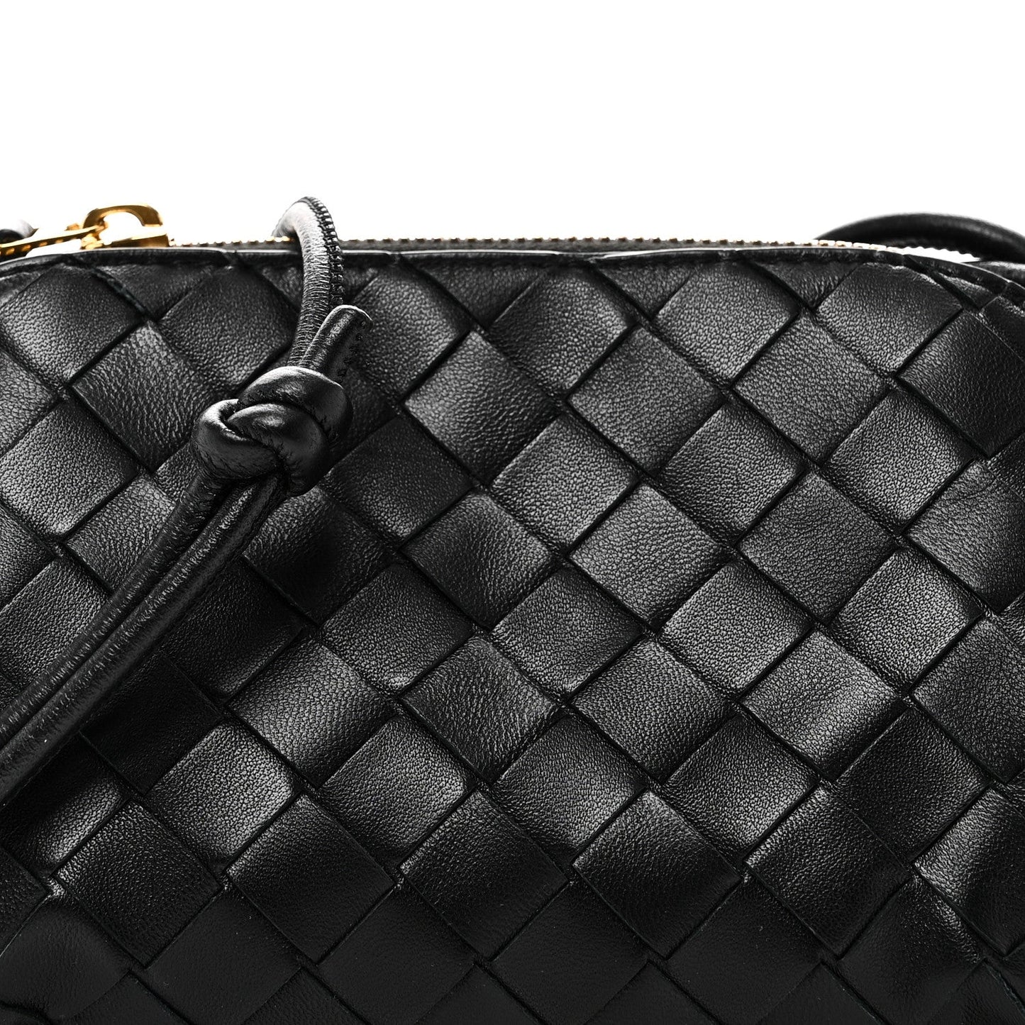 Calfskin Intrecciato Small Loop Top Handle Black