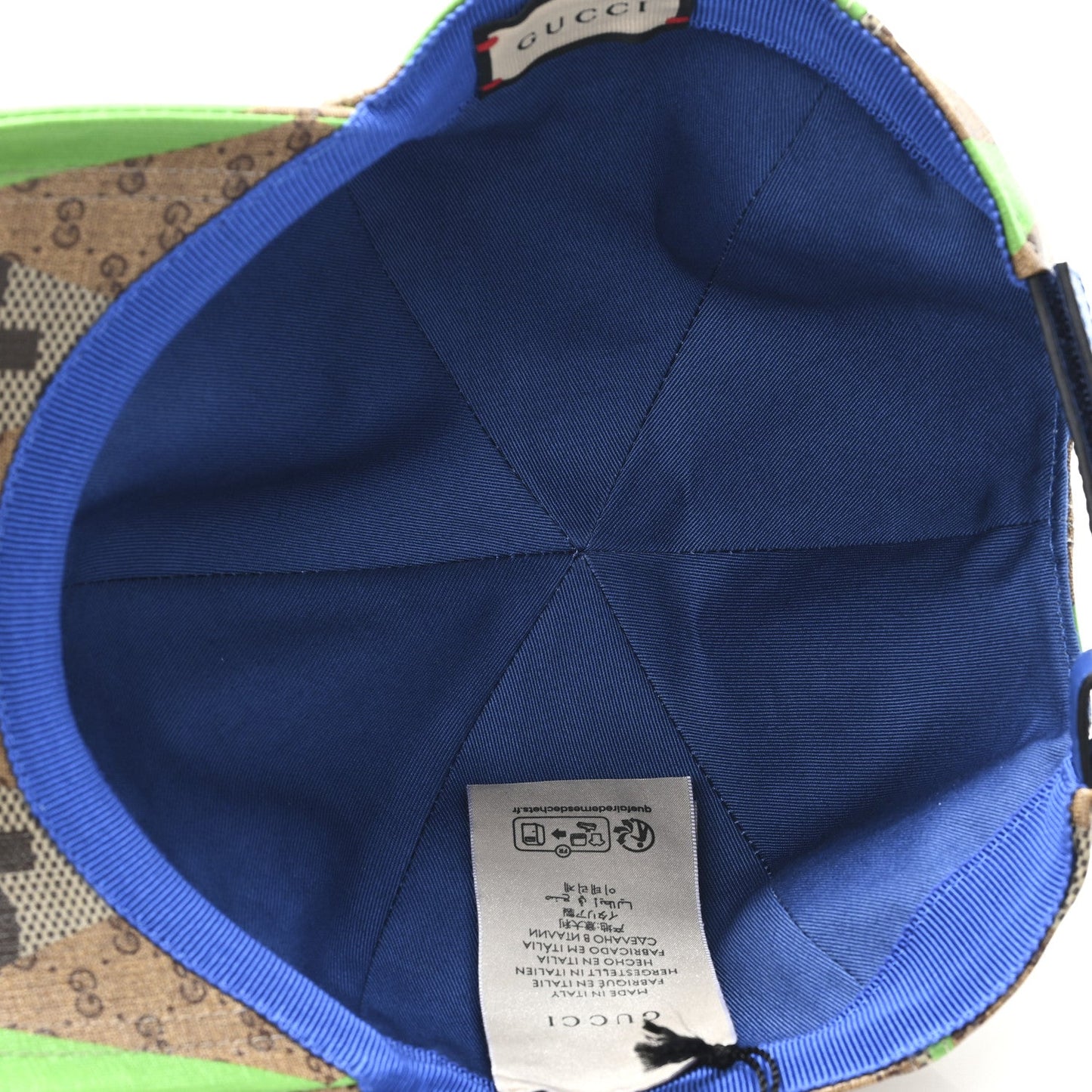 GG Supreme Monogram Mix Textured Patchwork Rhombus Baseball Hat XL Beige