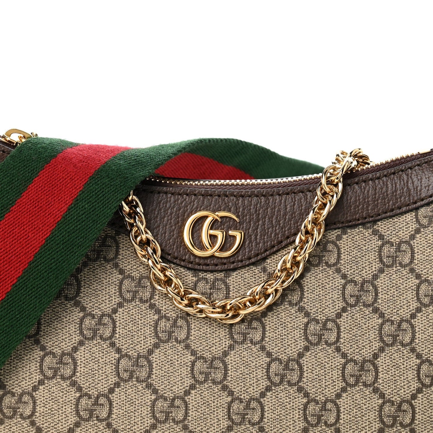 GG Supreme Monogram Textured Dollar Calfskin Web Small Ophidia GG Handbag Beige Ebony New Acero Beige Ebony New Acero Beige Ebony New Acero