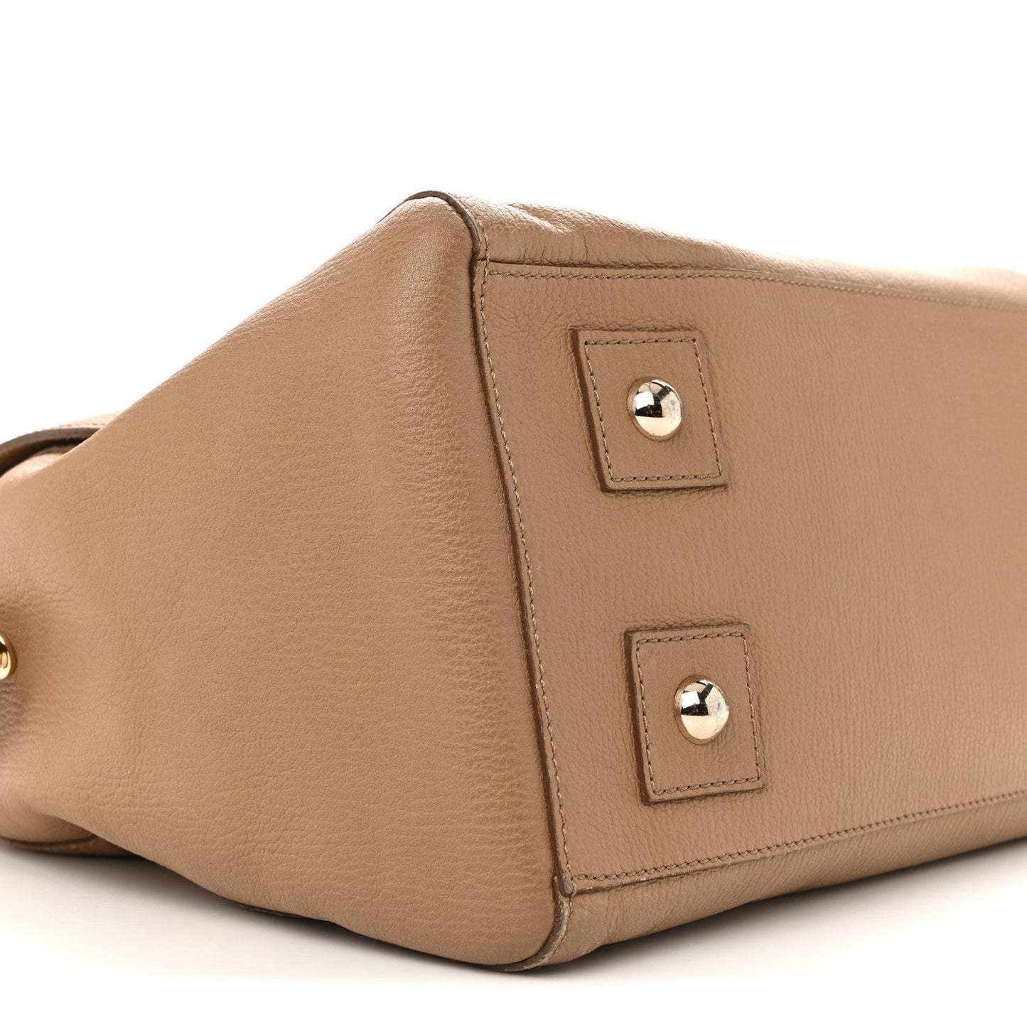 Glossy Goatskin Medium Del Rey Satchel Fudge