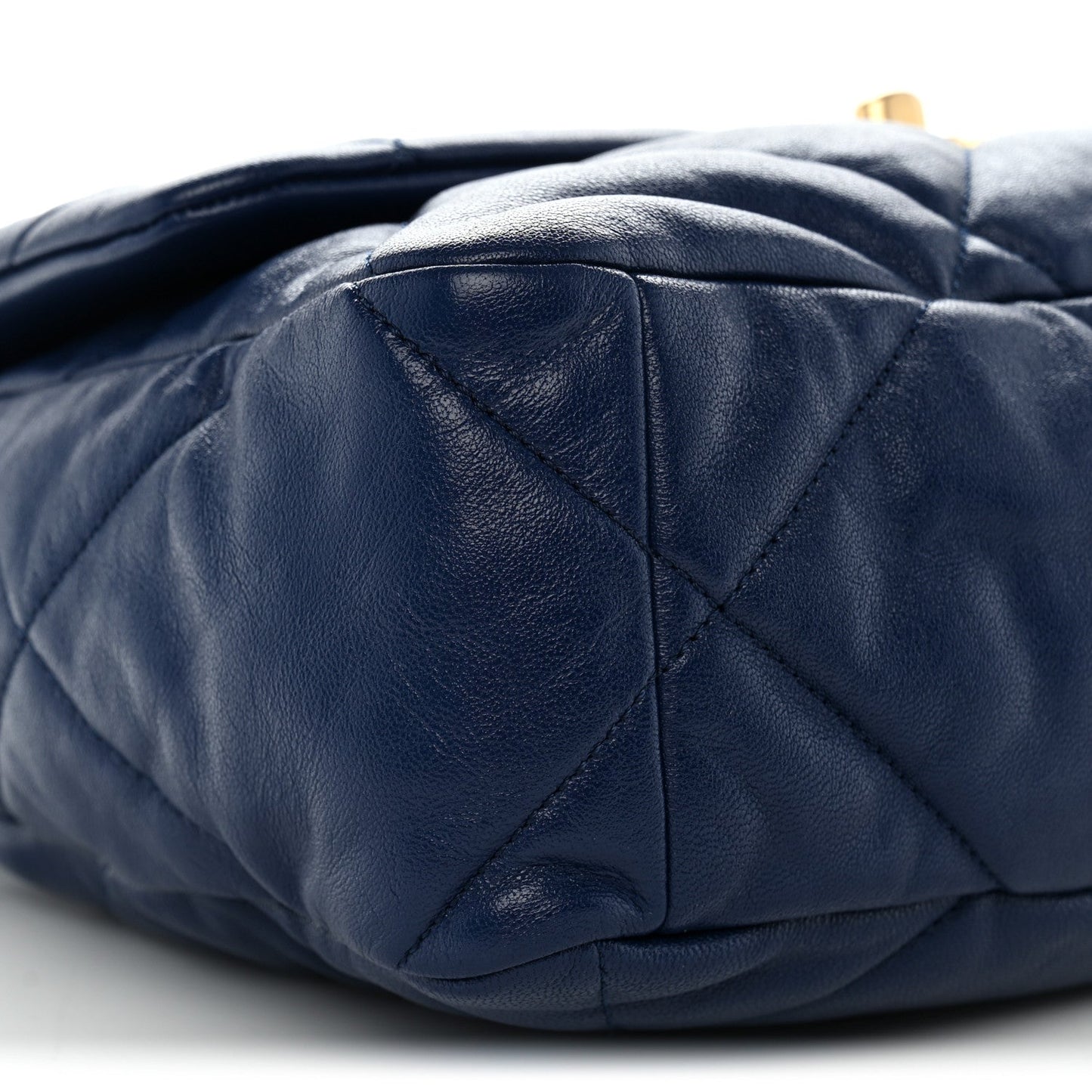 Goatskin Quilted Large Chanel 19 Flap Dark Blue