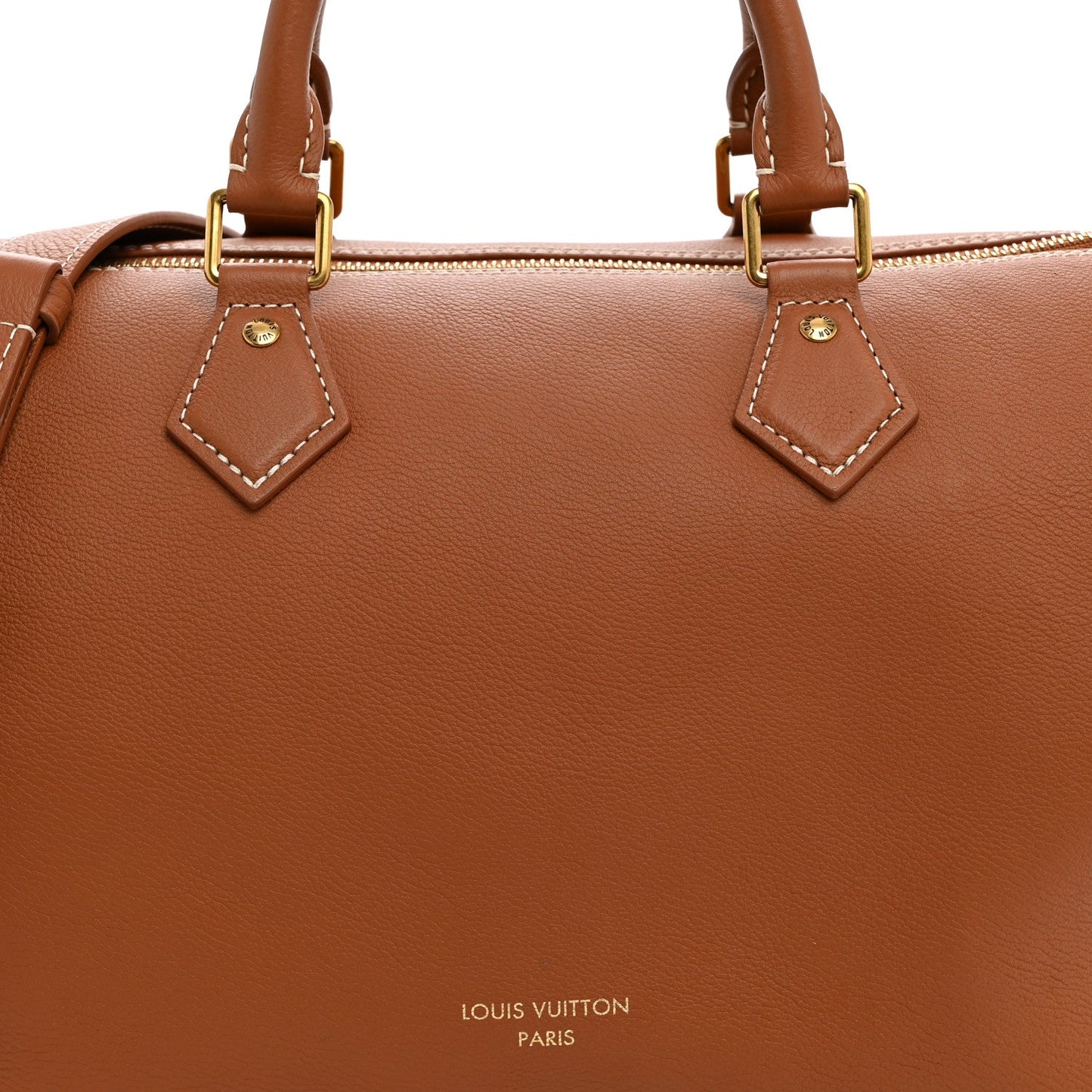 Grained Calfskin Low Key Speedy 30 Cognac