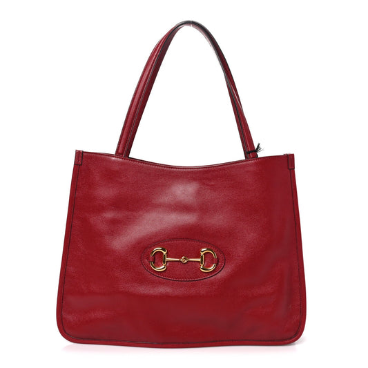 New Sakai Calfskin Lux Horsebit 1955 Tote Bag New Cherry Red