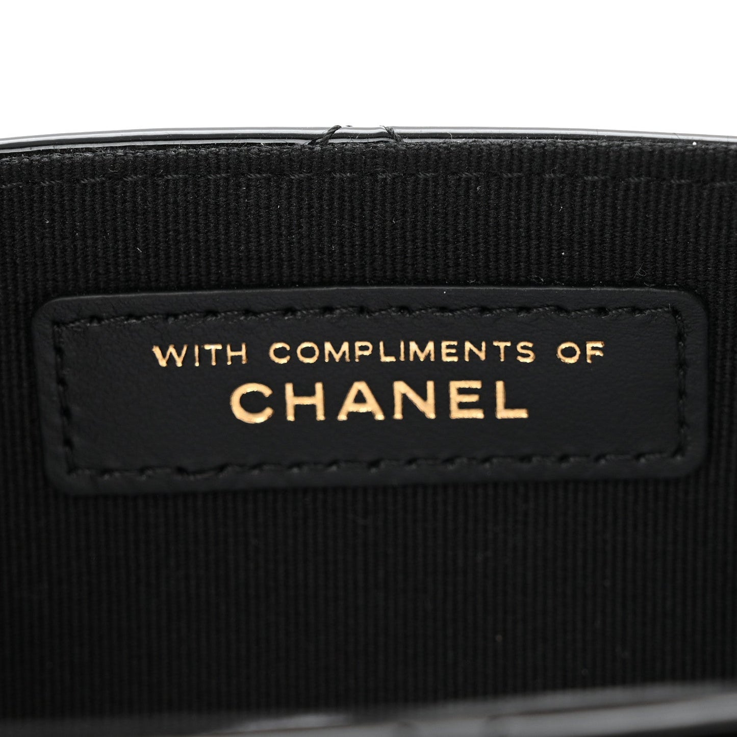 Patent Calfskin Quilted Mini Clutch Black