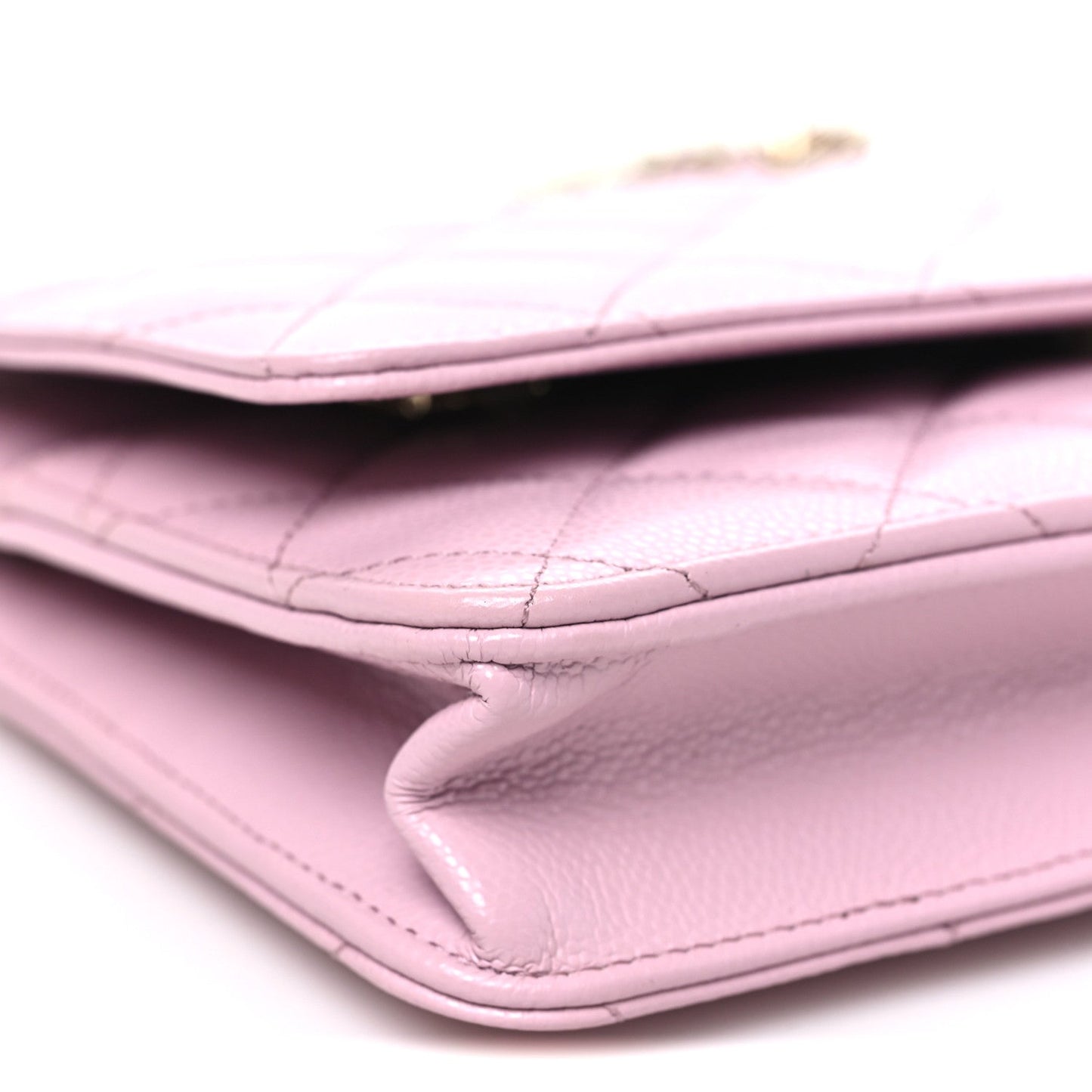 Caviar Quilted Wallet on Chain WOC Light Pink