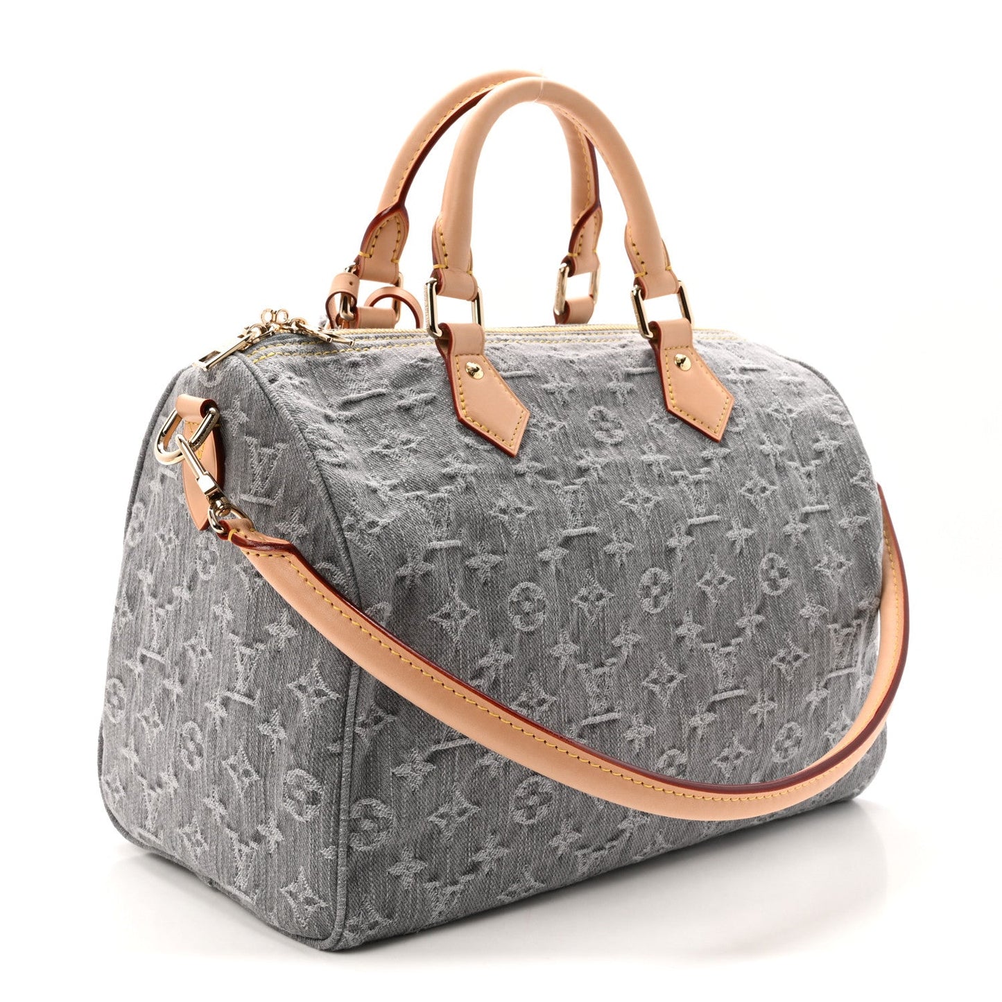 Monogram Denim Speedy Soft 30 Washed Gray