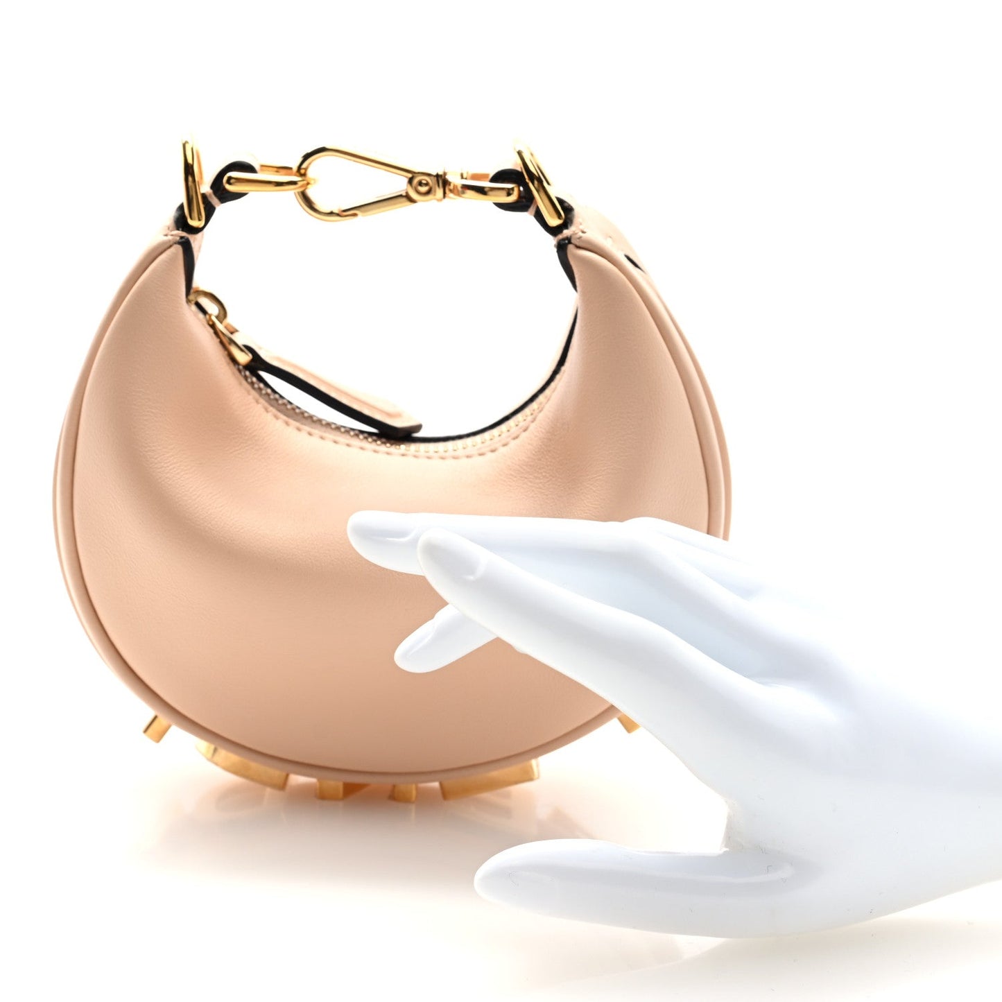 Vitello Grace Matte Nano Fendigraphy Hobo Charm Light Rose