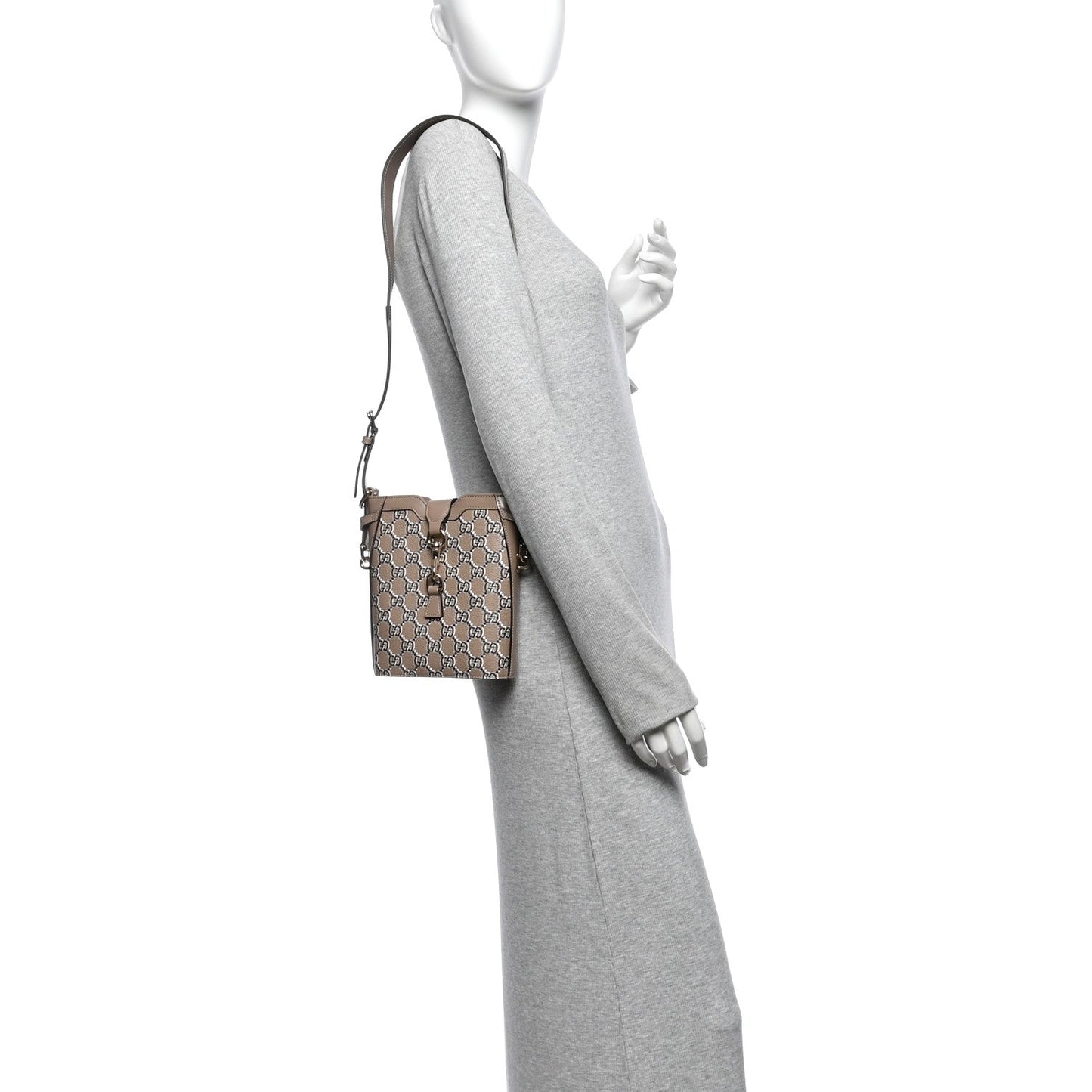 GG Shadow Monogram Mini Bucket Bag Beige
