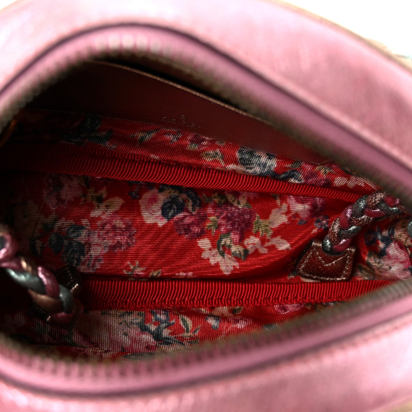 Laminated Nappa Trapuntata Mini Zumi Dome Shoulder Bag Rosa Lago Rame