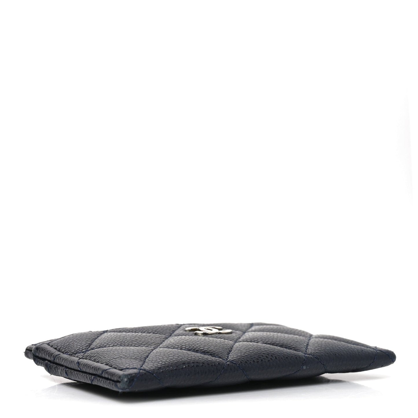 Caviar Quilted Card Holder Navy