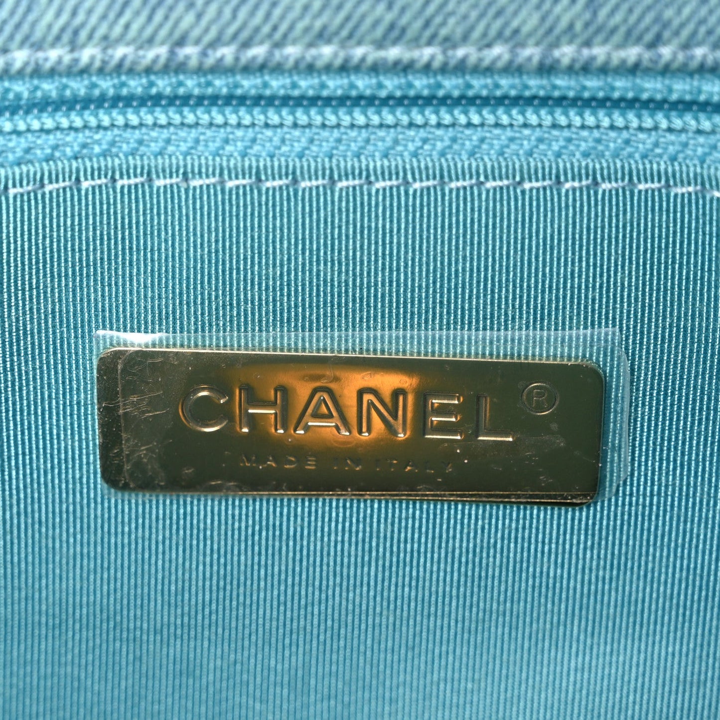 Denim Quilted Medium Chanel 19 Flap Neon Blue