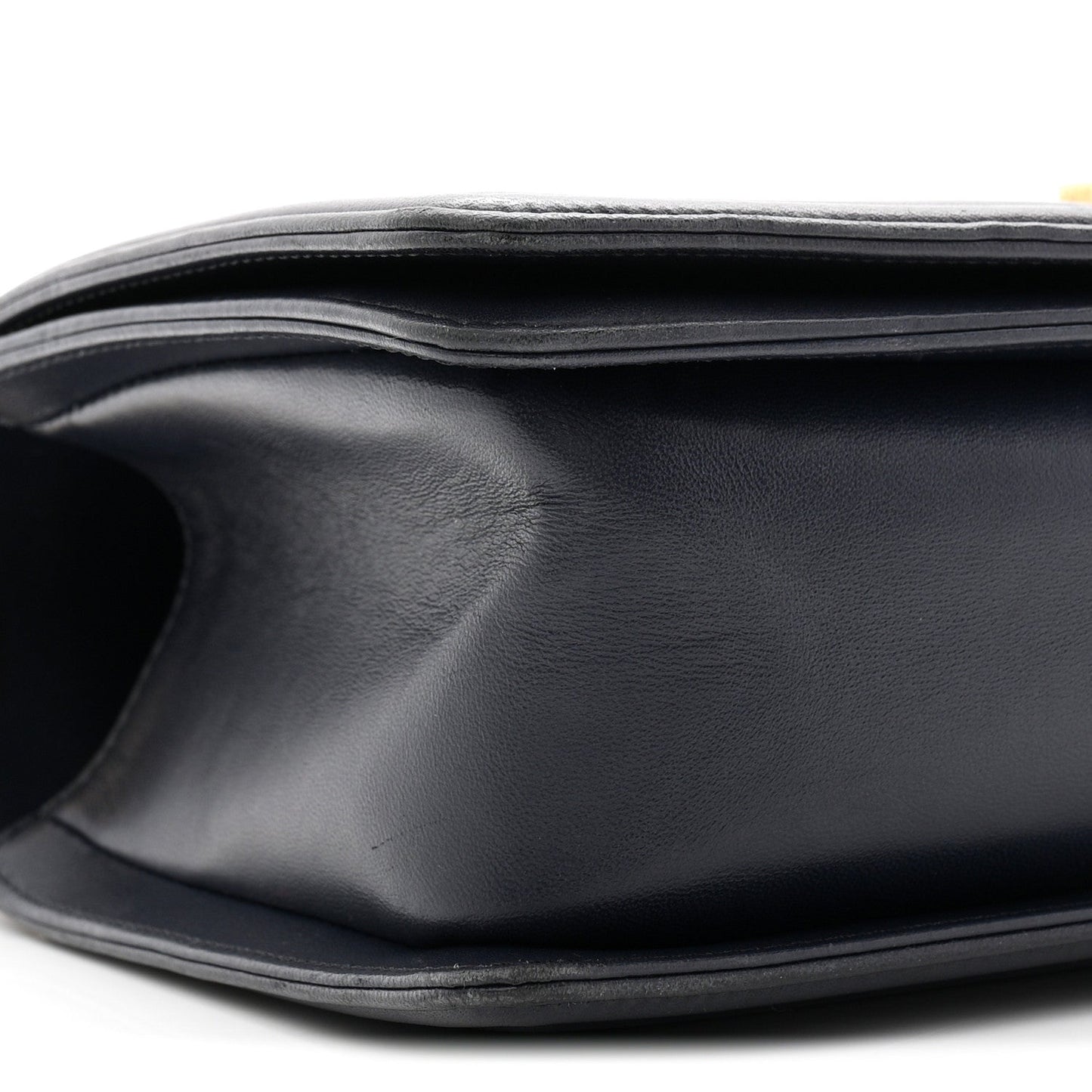 Lambskin Quilted Medium Boy Flap Navy