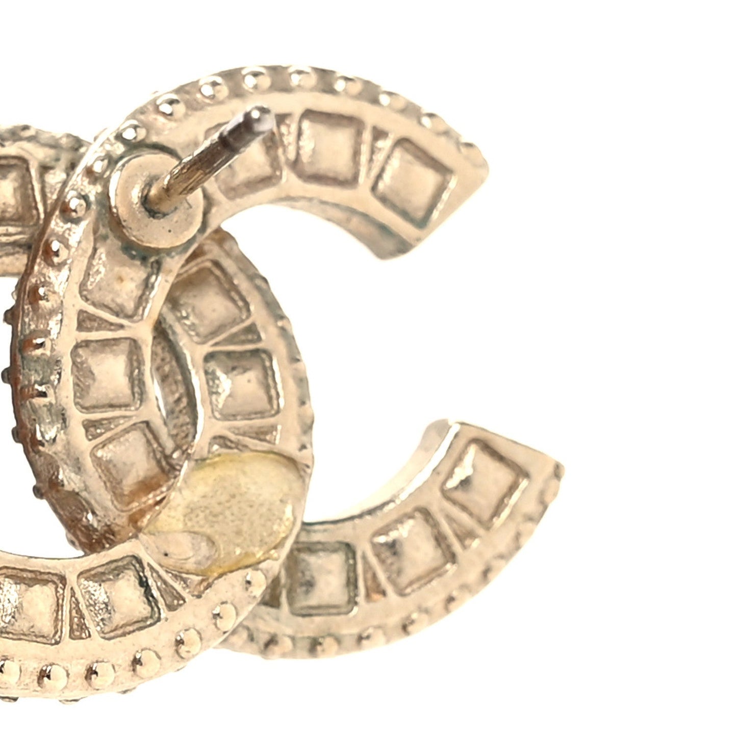Crystal CC Stud Earrings Gold