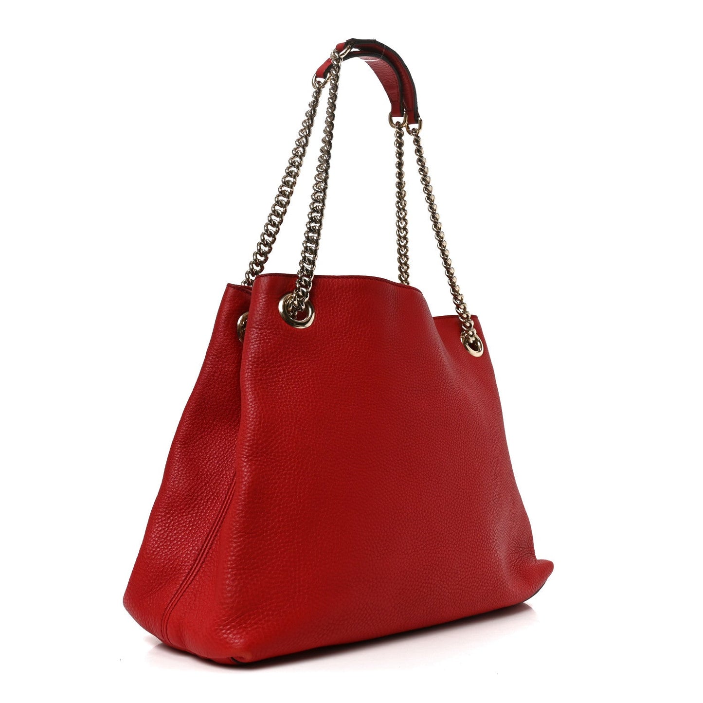 Pebbled Calfskin Medium Soho Chain Shoulder Bag Tabasco Red